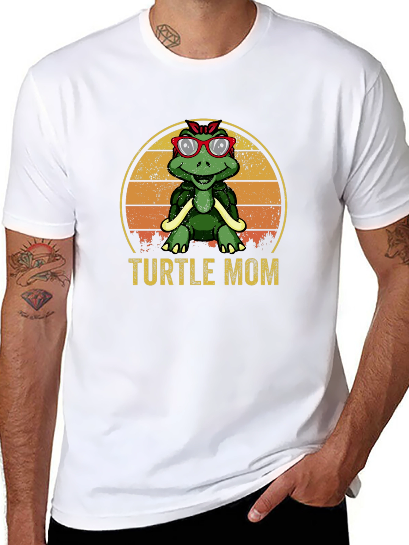 Black Turtle Mom Graphic T-Shirt - Retro Style view 8
