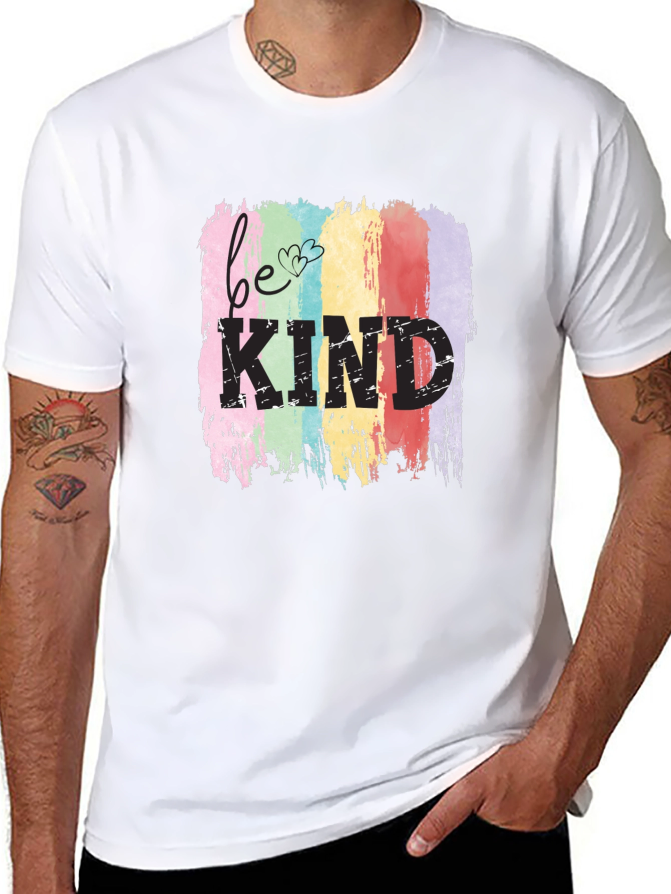 Black Be Kind Rainbow T-Shirt - Positive Message Tee view 8