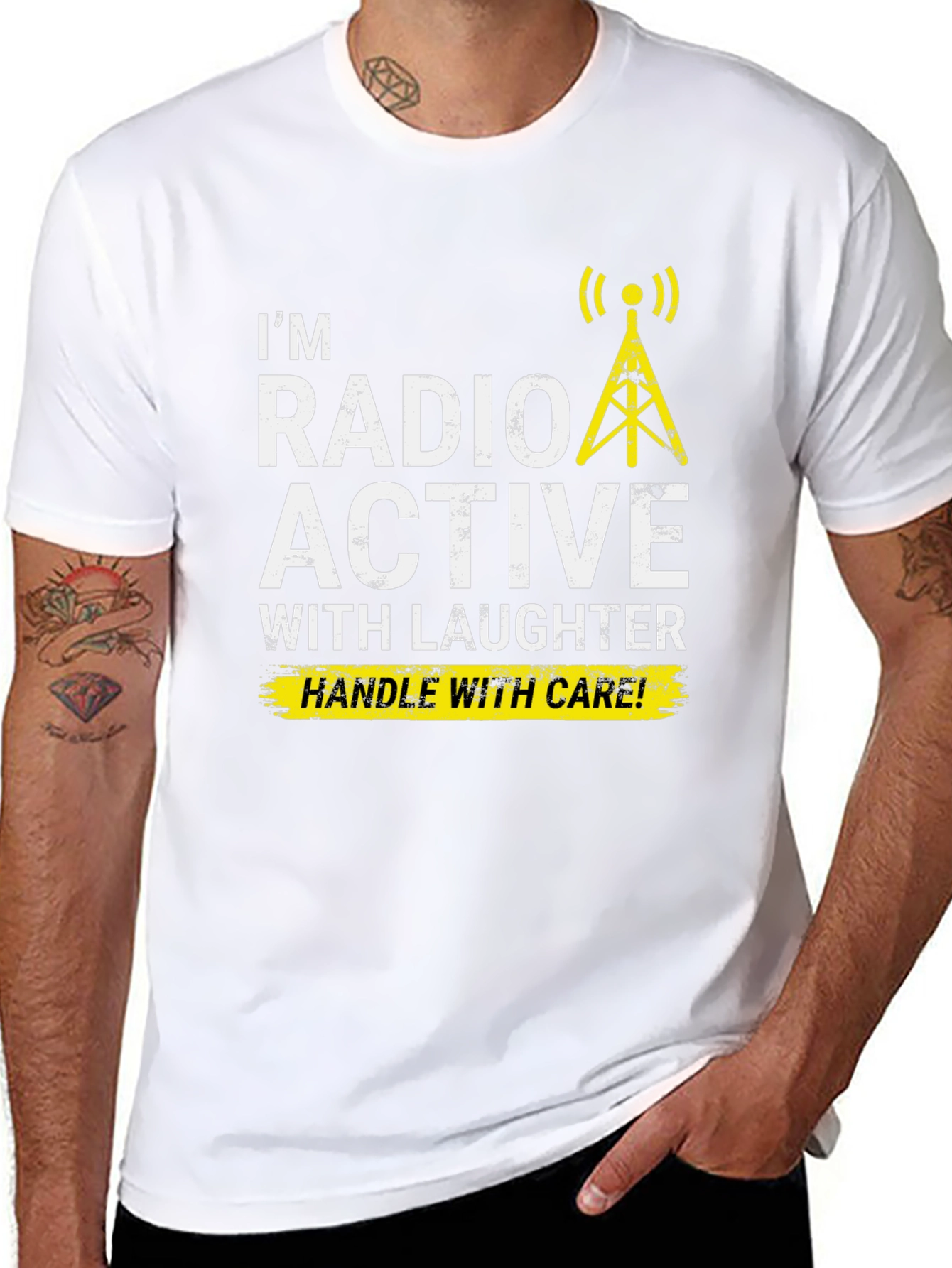 Black Radioactive Laughter Graphic Tee - Handle with Care! view 8