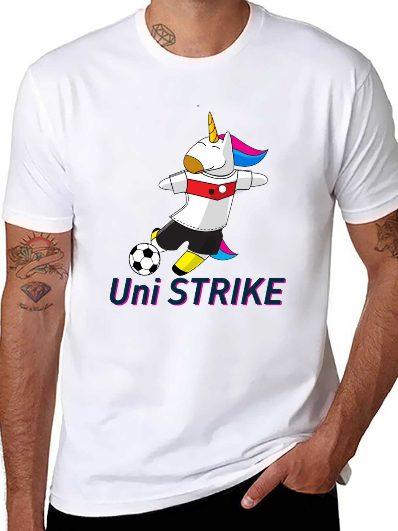 Black Uni Strike Soccer T-Shirt - Black Cotton Blend view 8