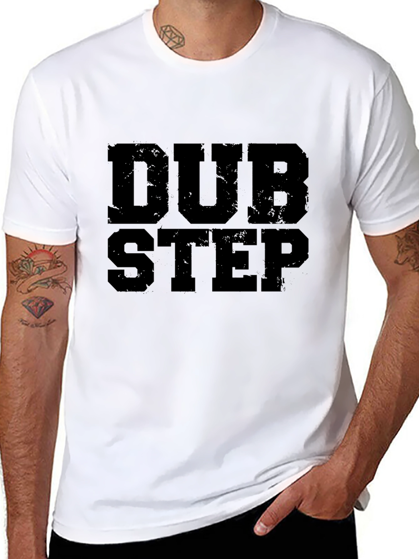 Black Dubstep Graphic Print T-Shirt - Black view 8