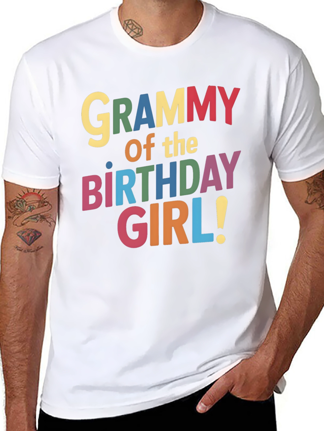 Black Grammy of the Birthday Girl Black T-Shirt view 8