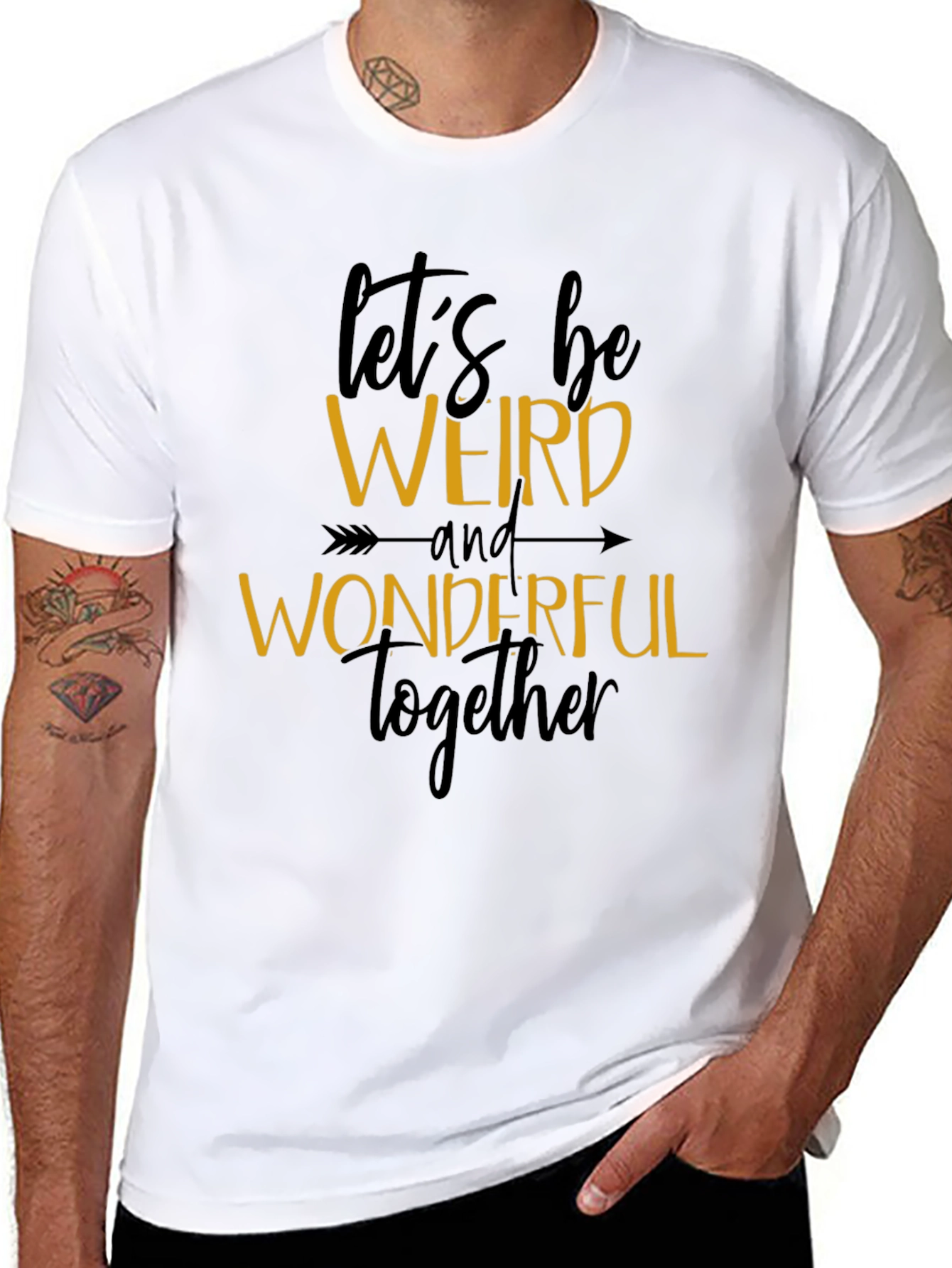 Black Let's Be Weird and Wonderful Tee view 8