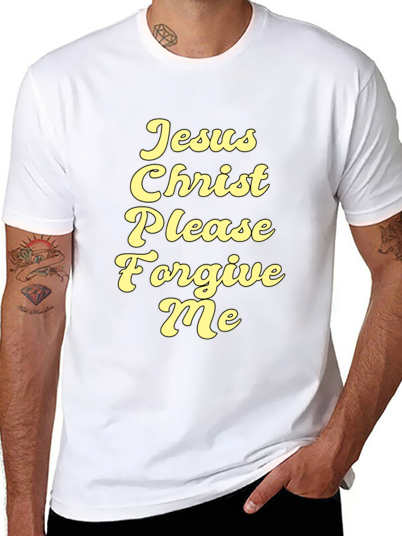 Black Jesus Christ Please Forgive Me Graphic Tee view 8