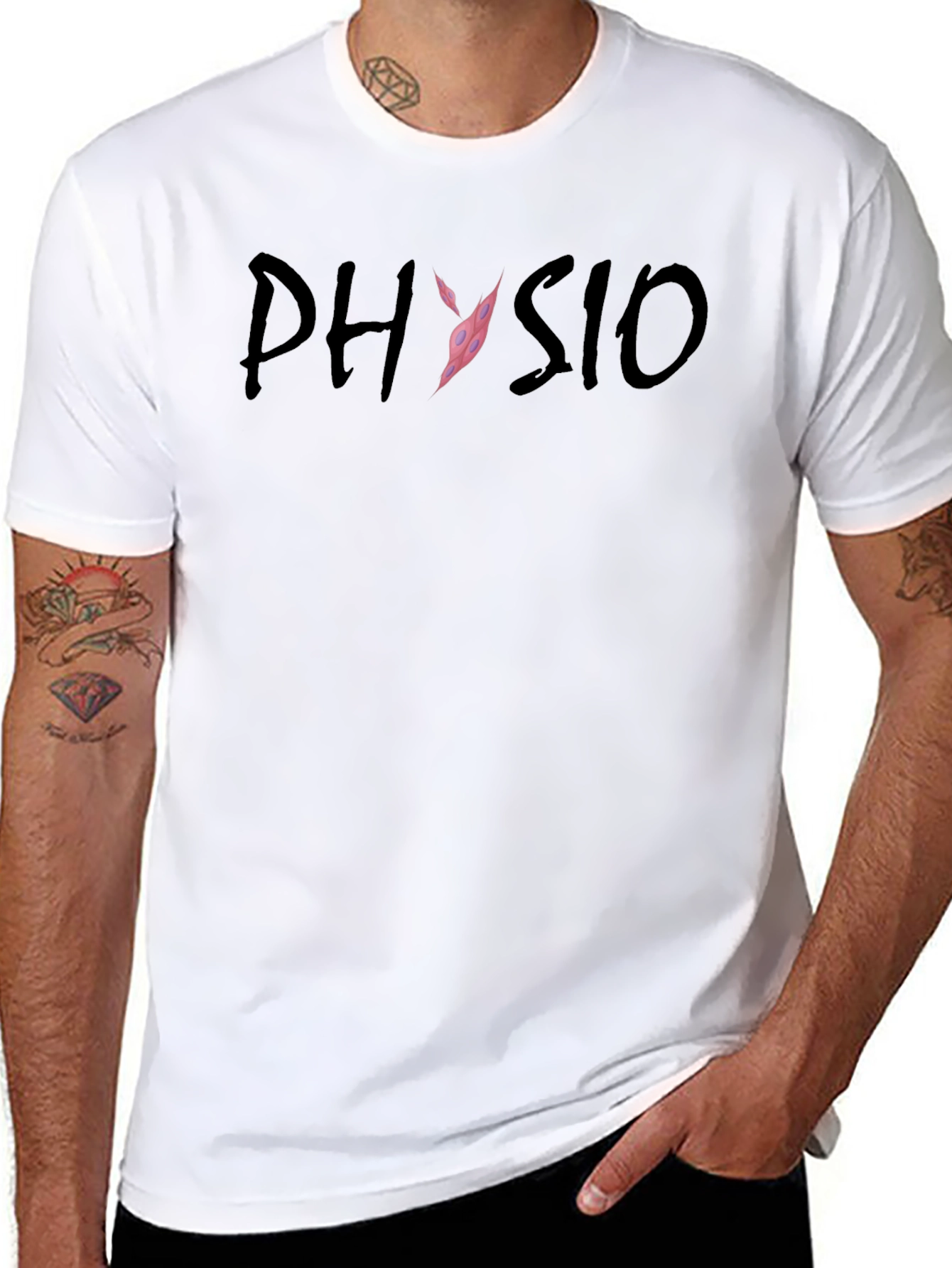 Black Physio Graphic Tee - Unisex Black T-Shirt view 8