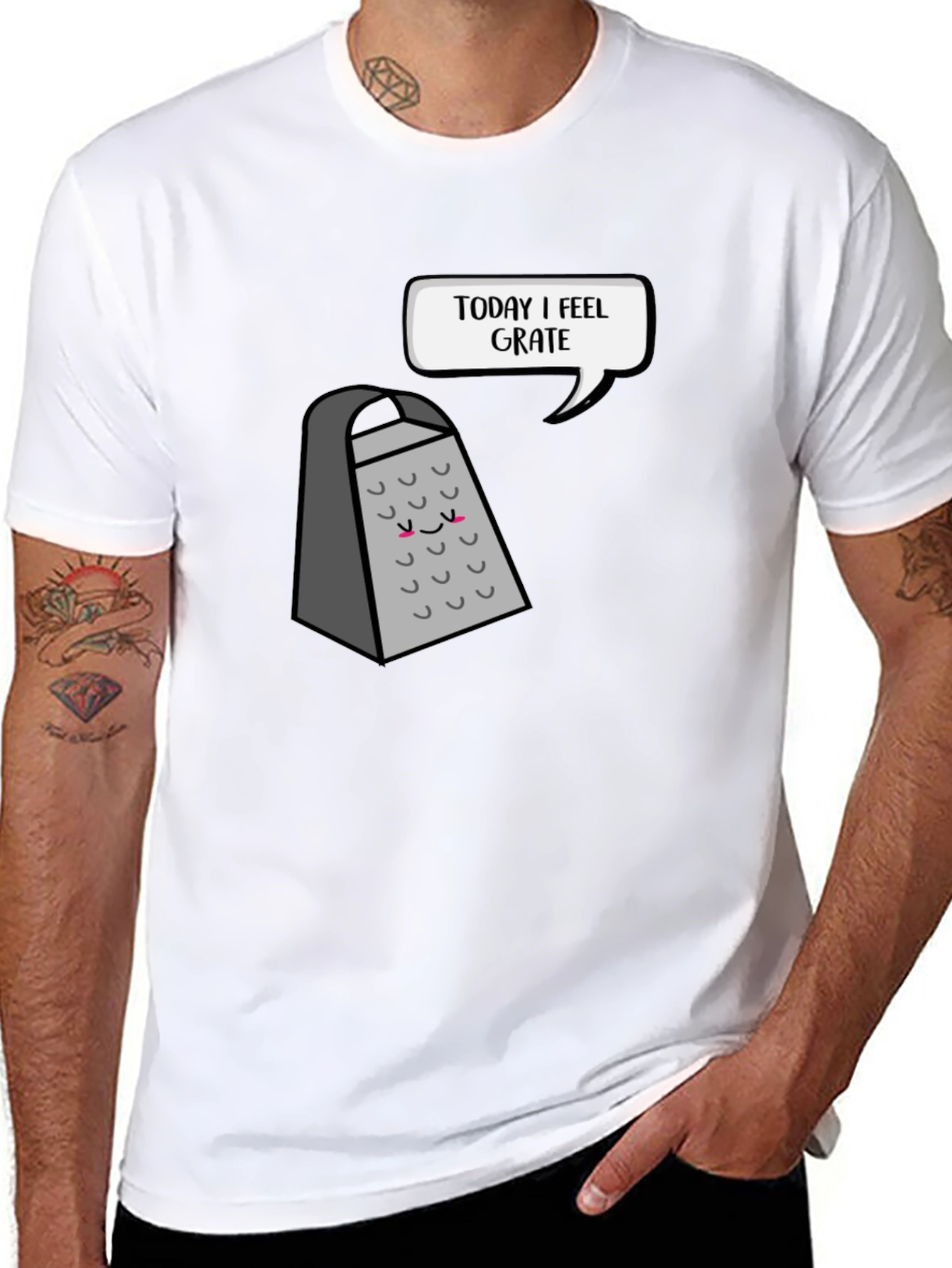 Black Funny Grater T-Shirt: Today I Feel Grate view 8