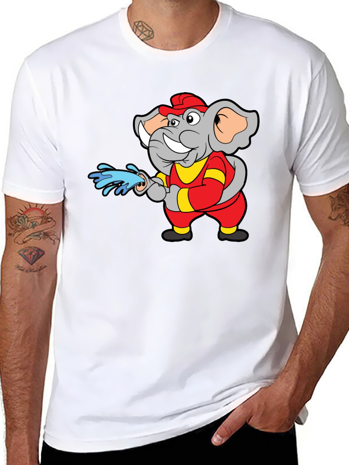 Black Elephant Firefighter T-Shirt view 8