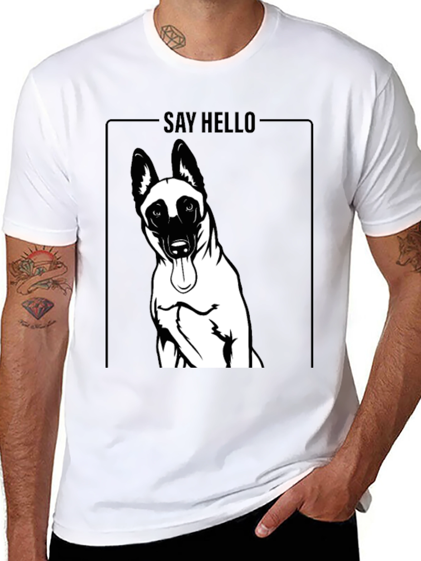 Black Dog Graphic T-Shirt - Say Hello view 8