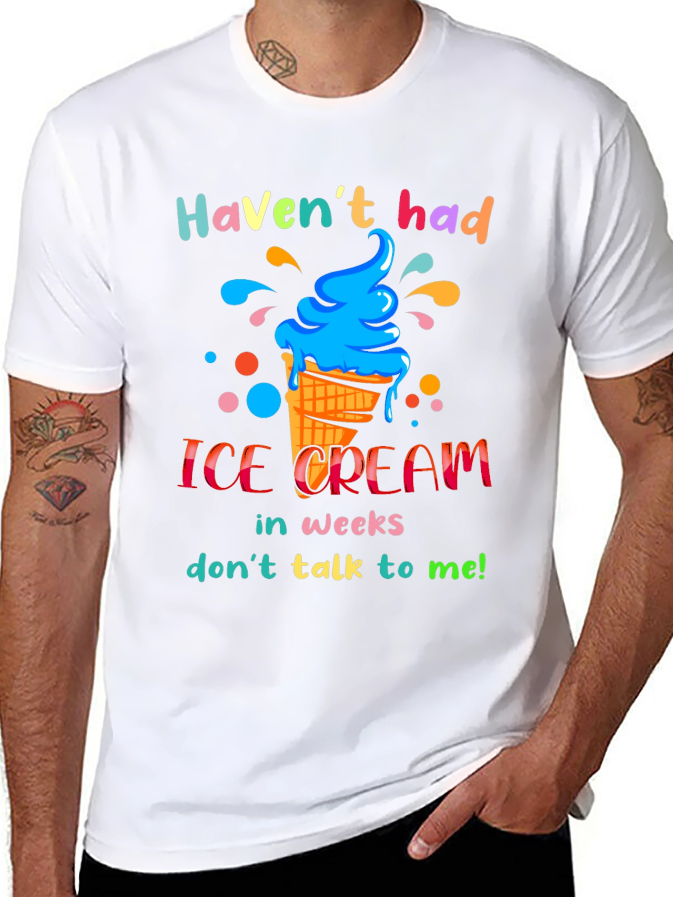 Black Haven't Had Ice Cream T-Shirt view 8