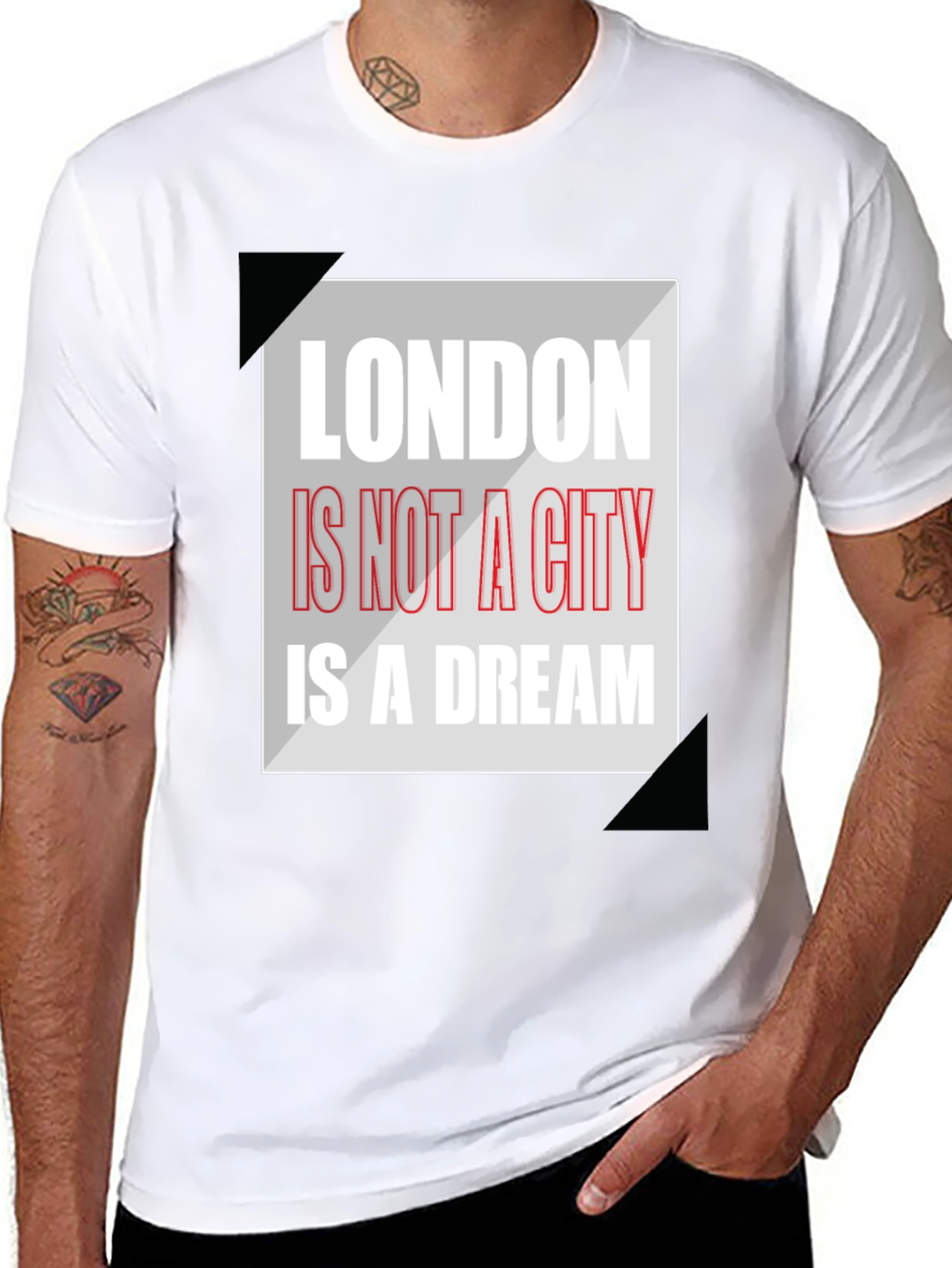 Black London Dream Graphic Tee - Men's Black T-Shirt view 8