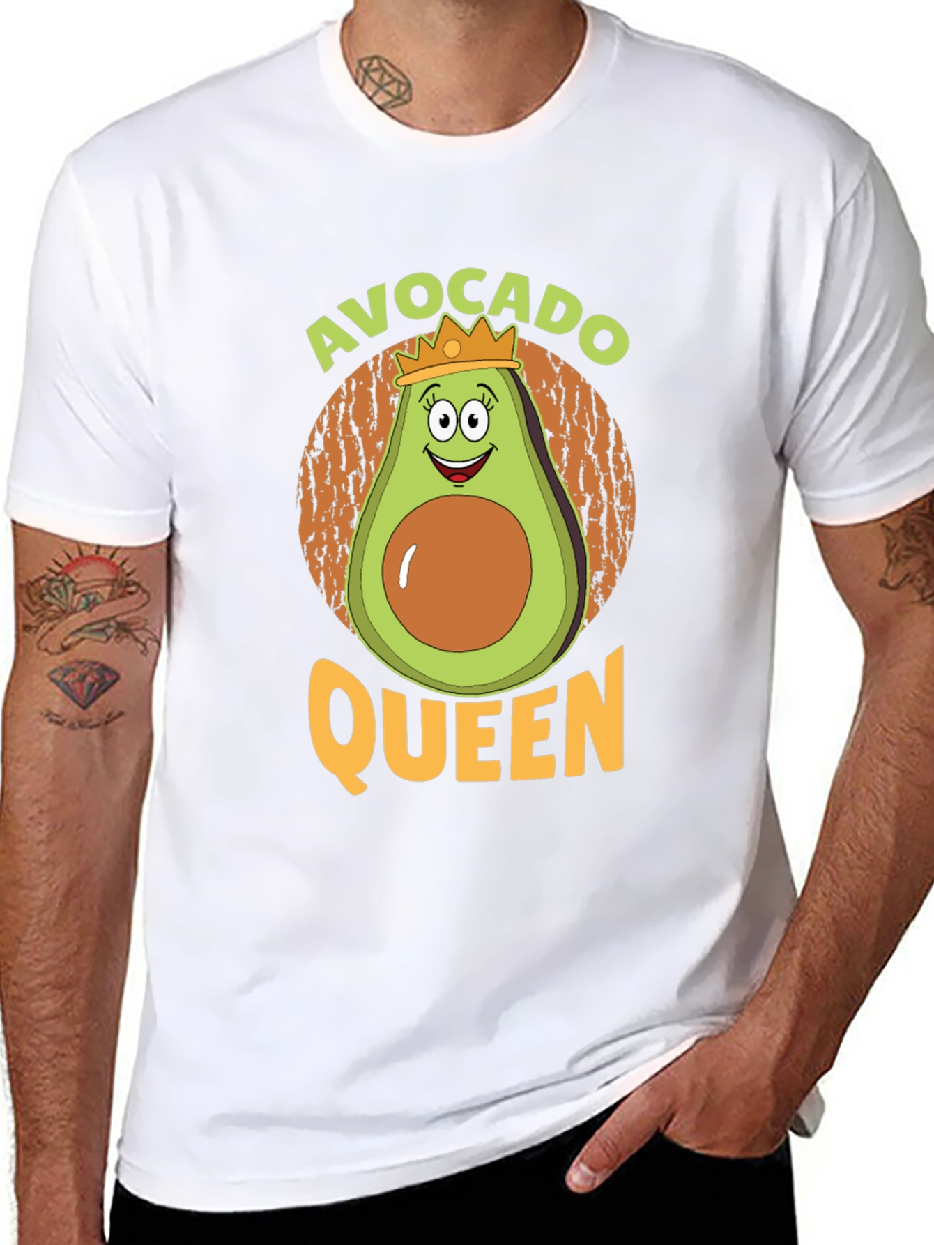 Black Avocado Queen Graphic Tee - Funny Fruit T-Shirt view 8