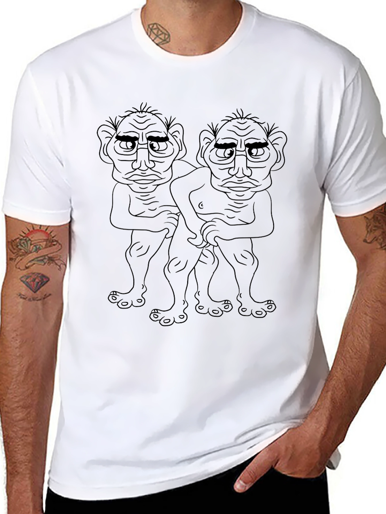 Black Quirky Troll Graphic Tee - Men's Black Short Sleeve Shirt view 8