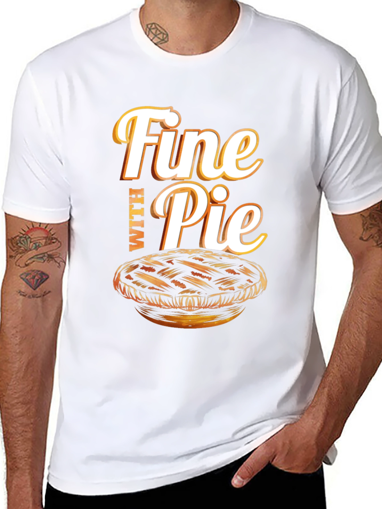 Black Fine With Pie Graphic T-Shirt view 8