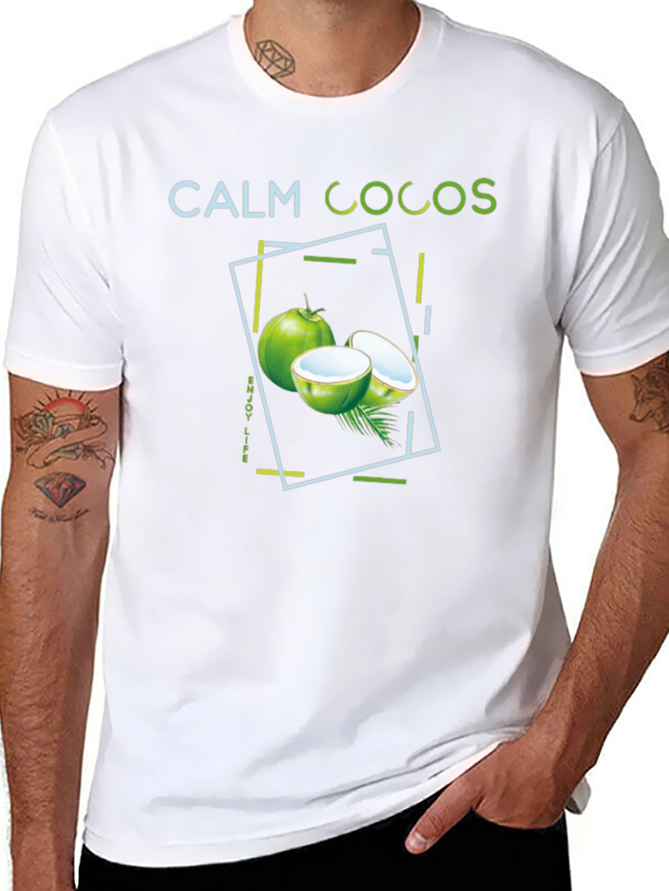 Calm Cocos Graphic Tee - Tropical Vibe Shirt - 8
