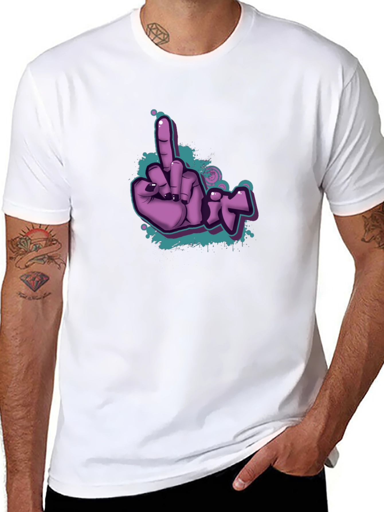 Black Flippin' Fun T-Shirt - Purple Graphic Tee view 8