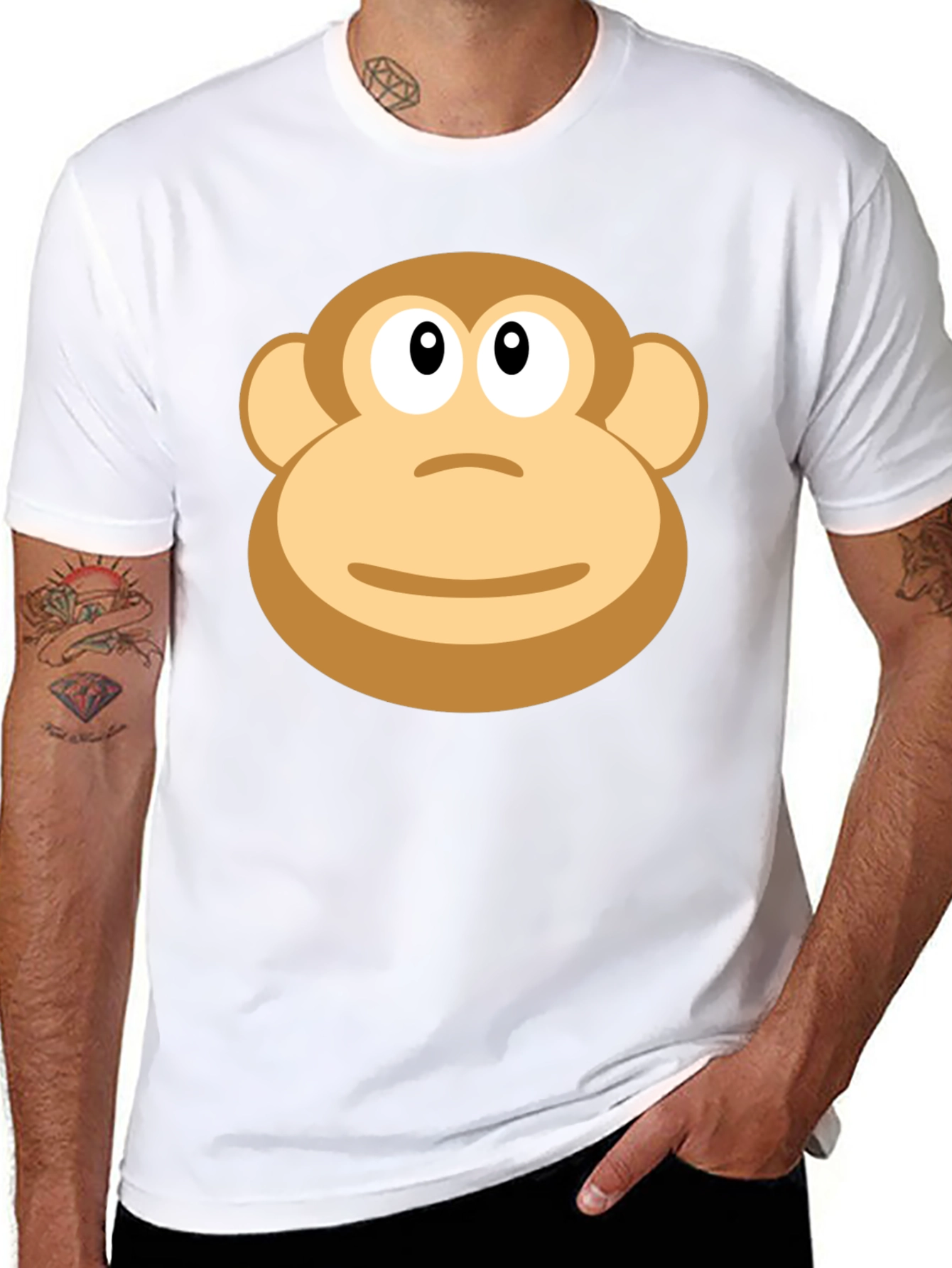 Black Monkey Face Graphic T-Shirt - Casual Black Tee view 8
