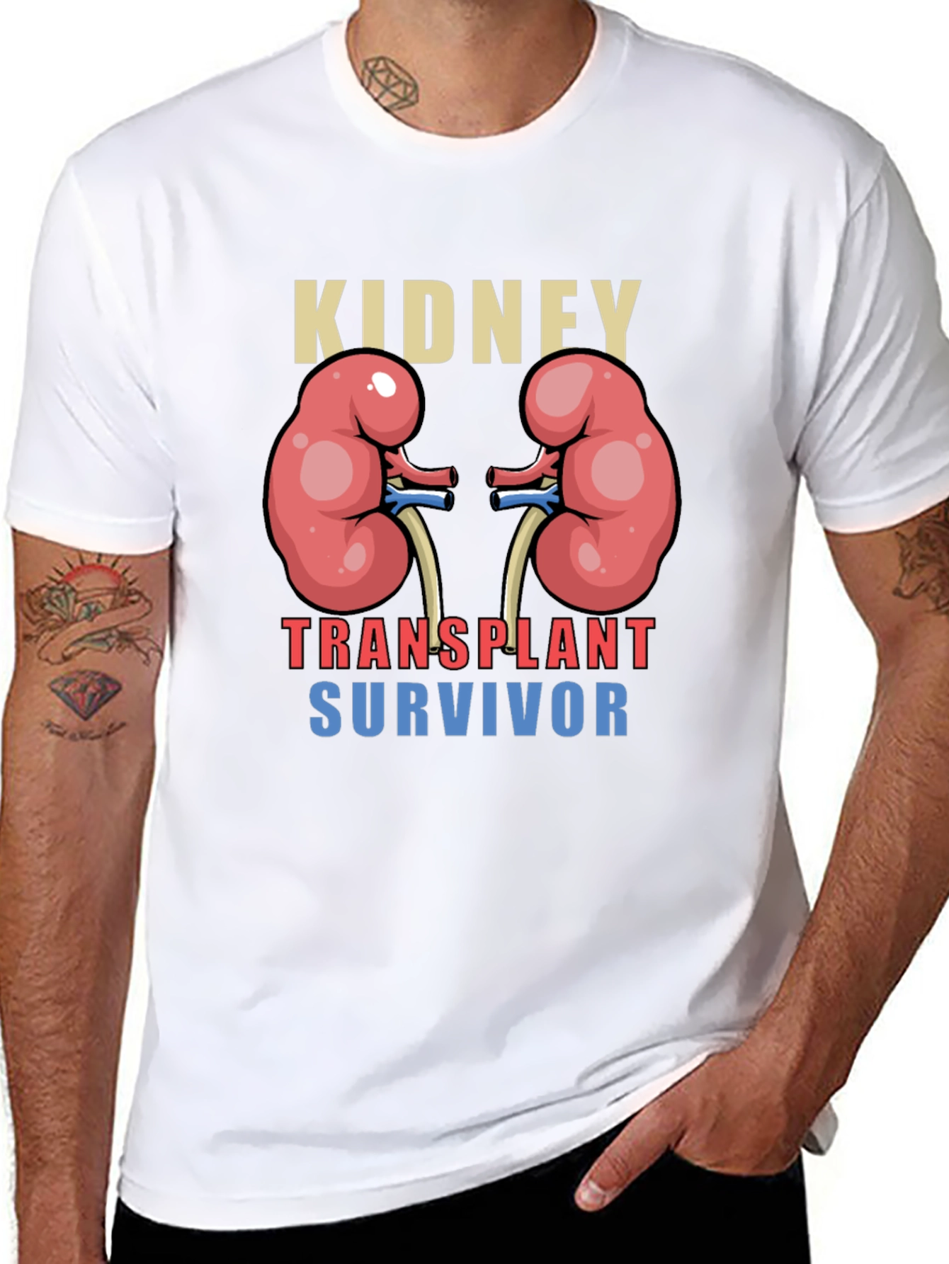 Black Kidney Transplant Survivor Graphic Tee view 8