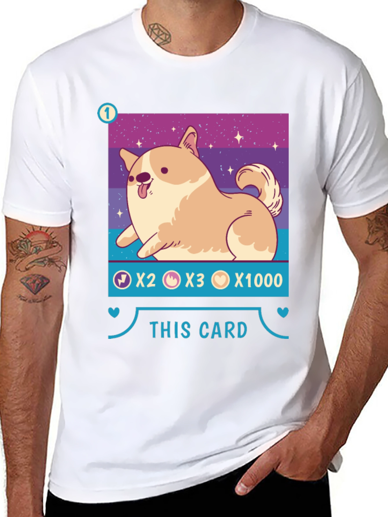 Black Corgi Card Game T-Shirt - Cute & Stylish! view 8