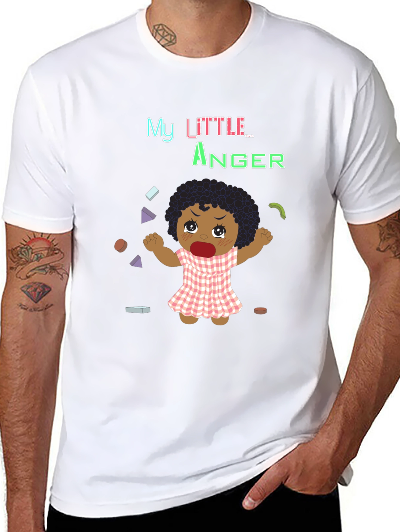 Black My Little Anger Black T-Shirt view 8