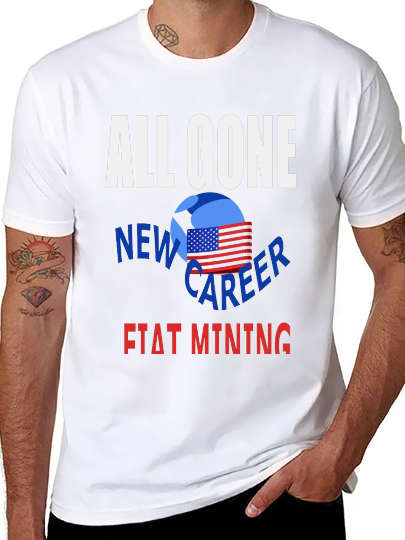Black All Gone New Career Fiat Mining T-Shirt view 8