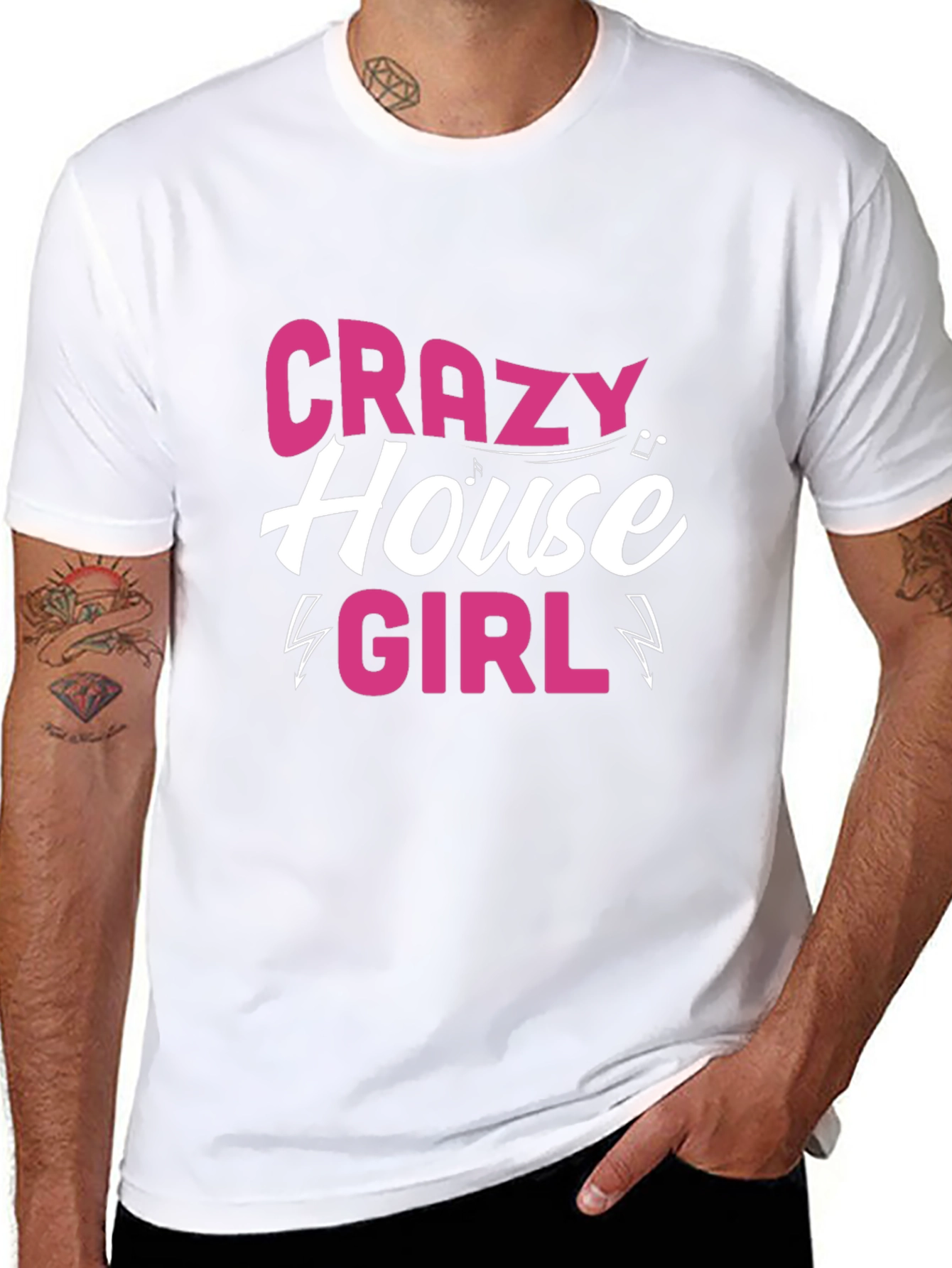 Black Crazy House Girl Black T-Shirt view 8