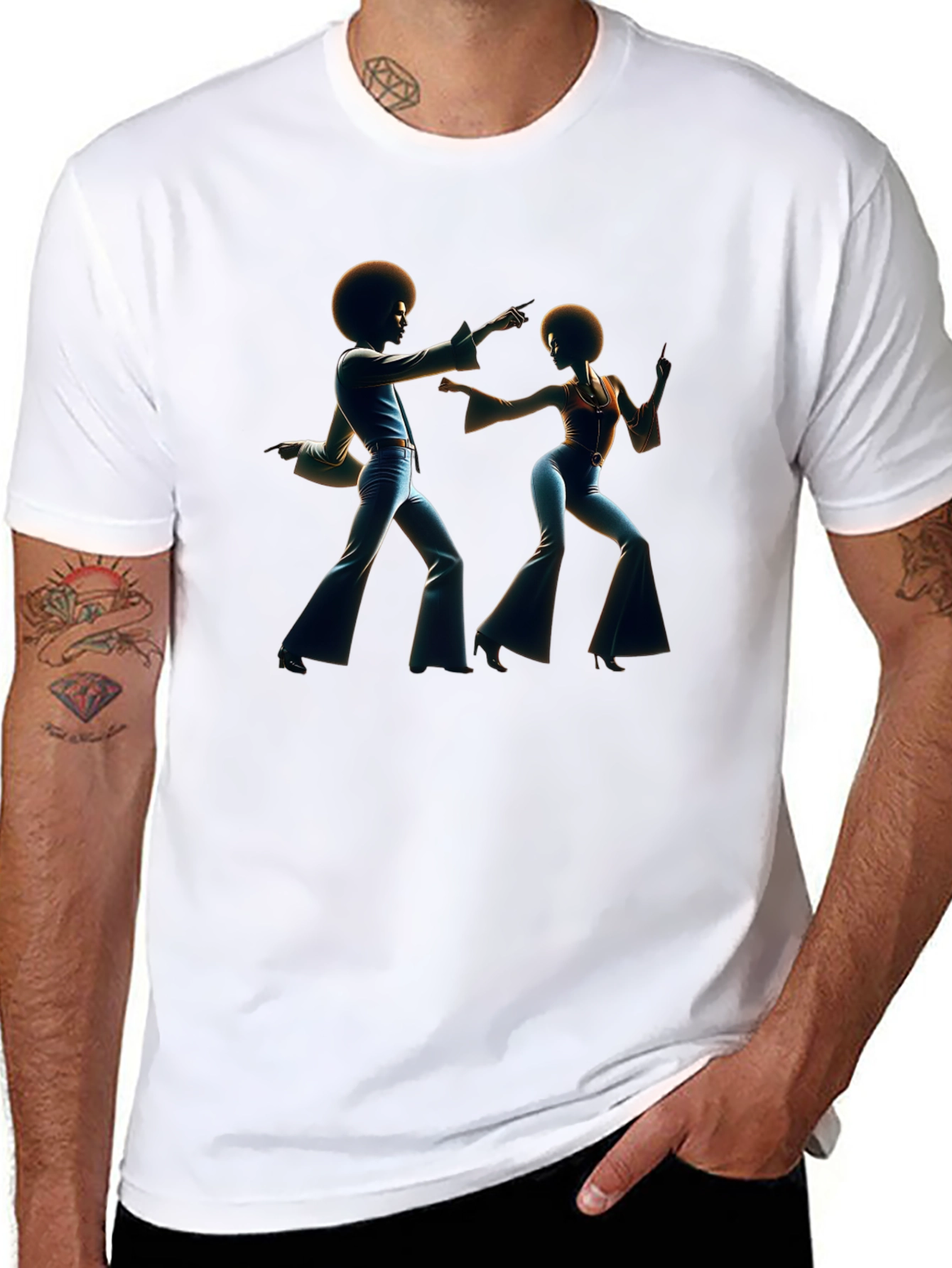 Black Retro Disco Dance T-Shirt - Black view 8
