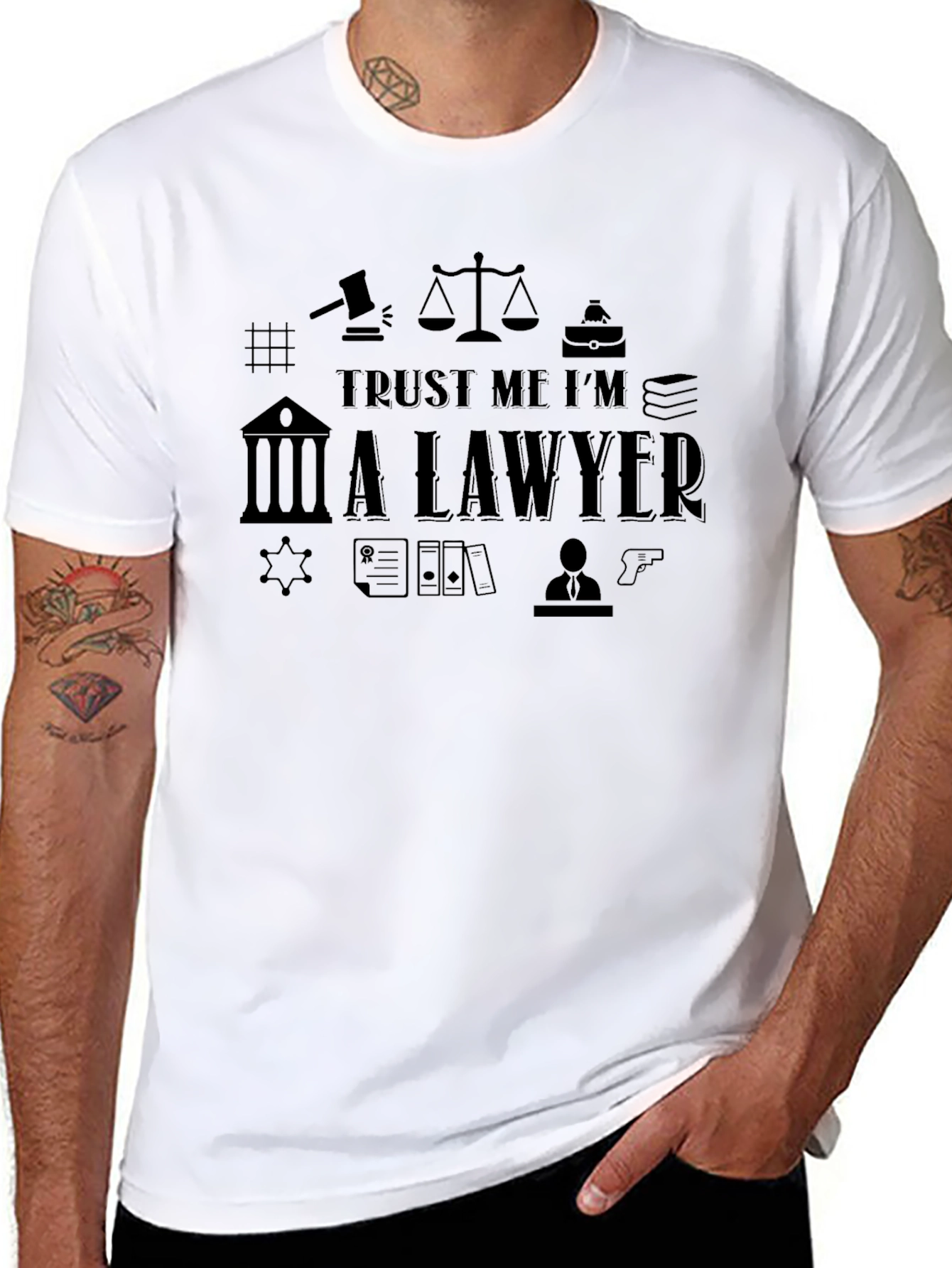 Black Trust Me I'm A Lawyer Black T-Shirt  view 8