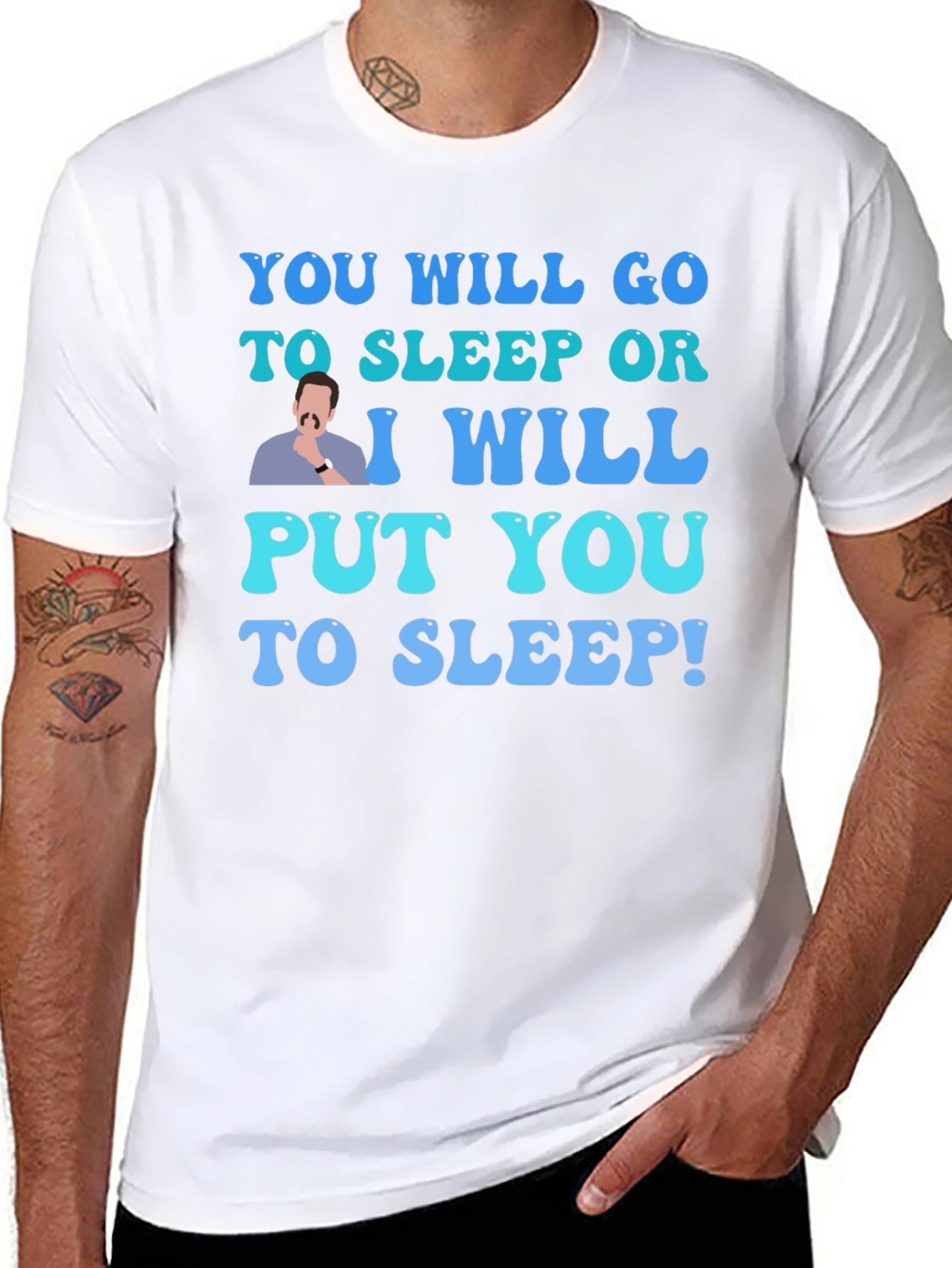 Black Funny "Go to Sleep" Graphic Tee view 8