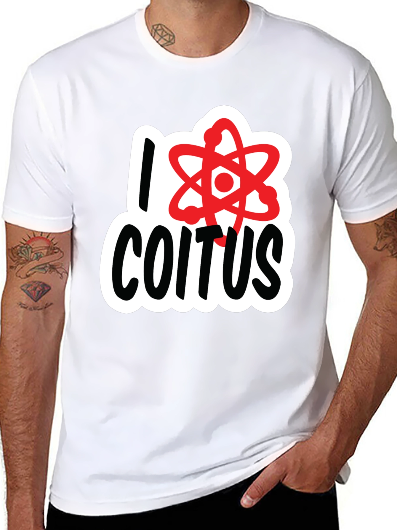 Black I Love Coitus Science T-Shirt - Black view 8