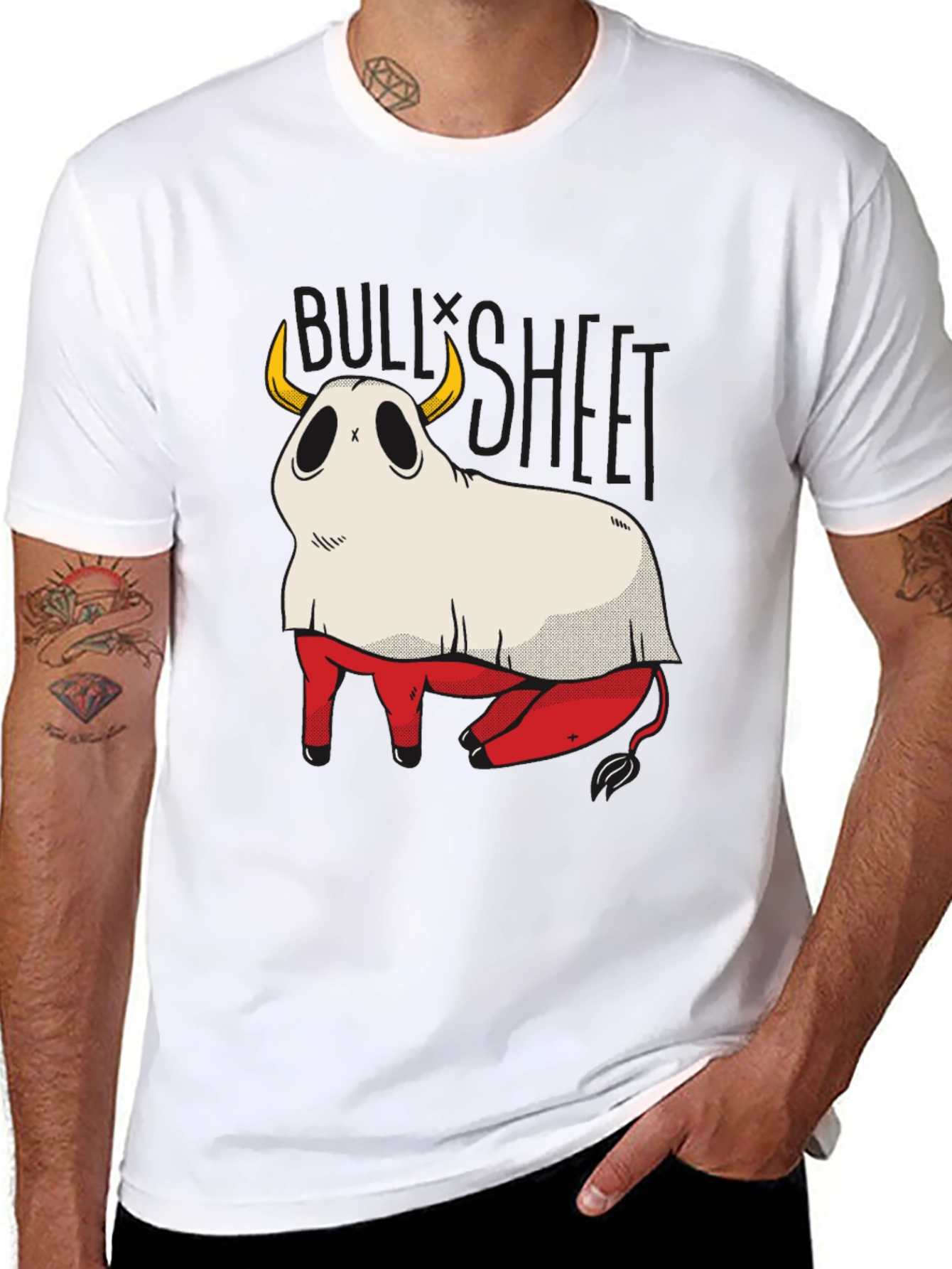 Black Bull Sheet Funny Ghost T-Shirt view 8