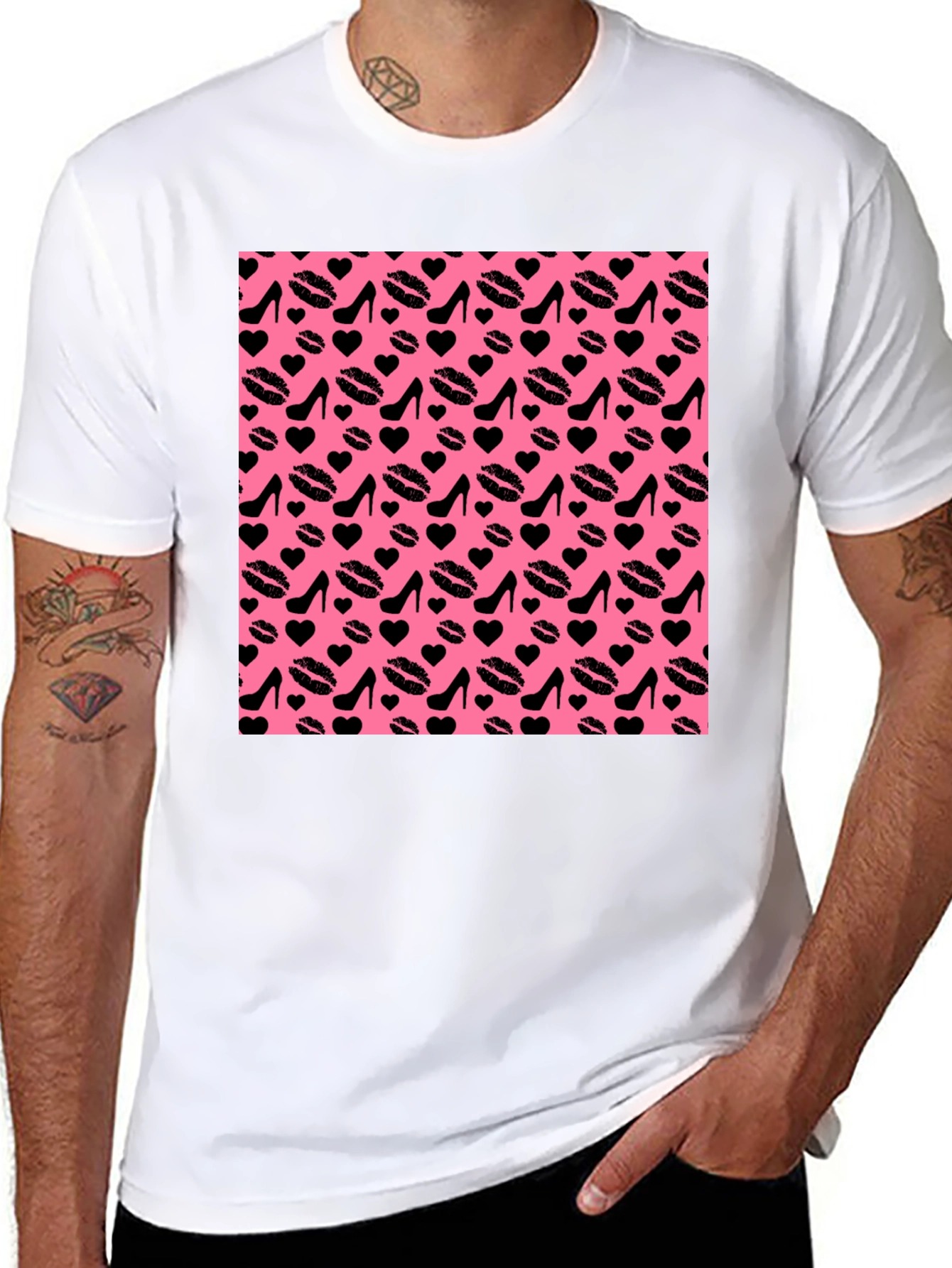 Black Fun Patterned T-Shirt view 8