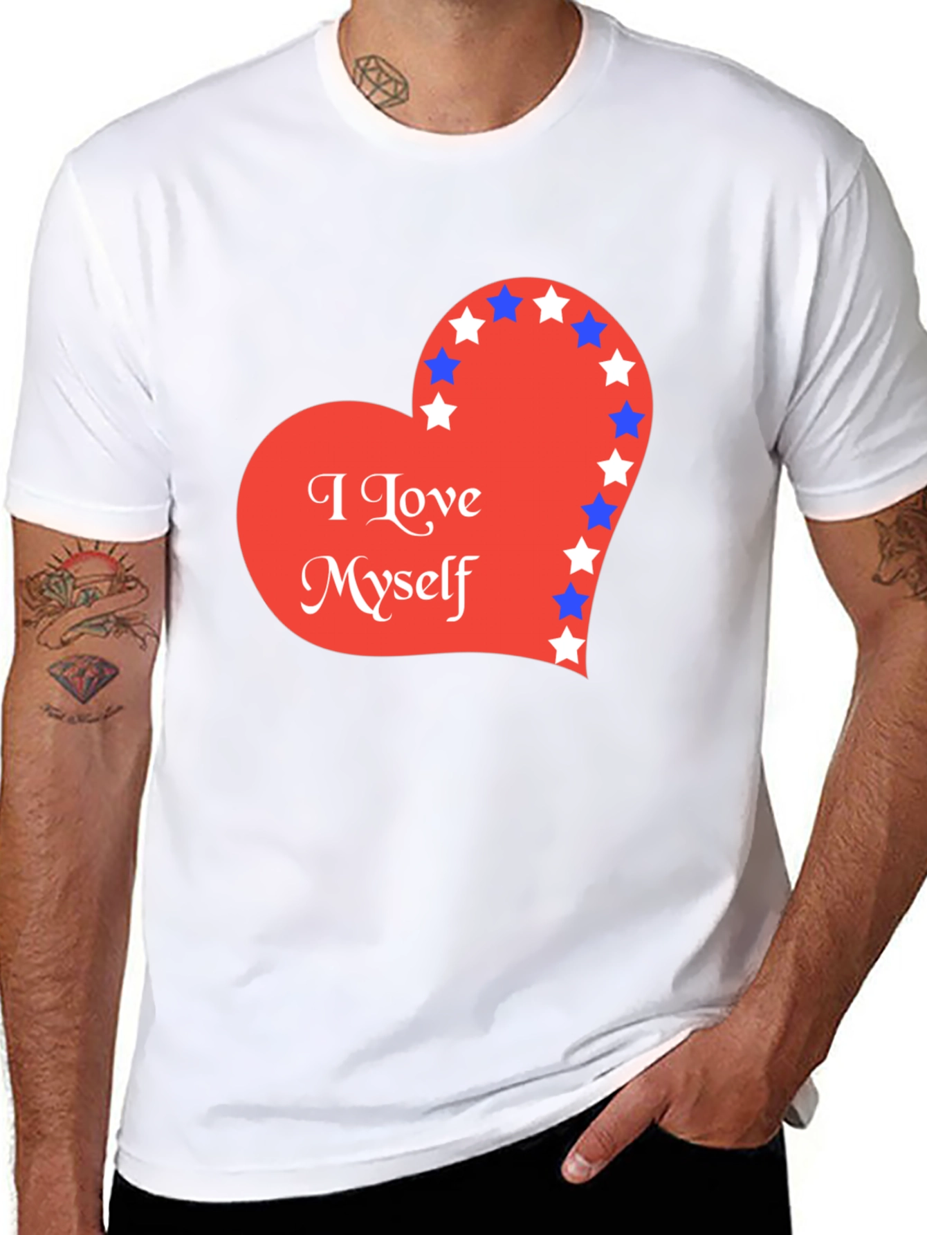 Black I Love Myself Heart Graphic Tee view 8
