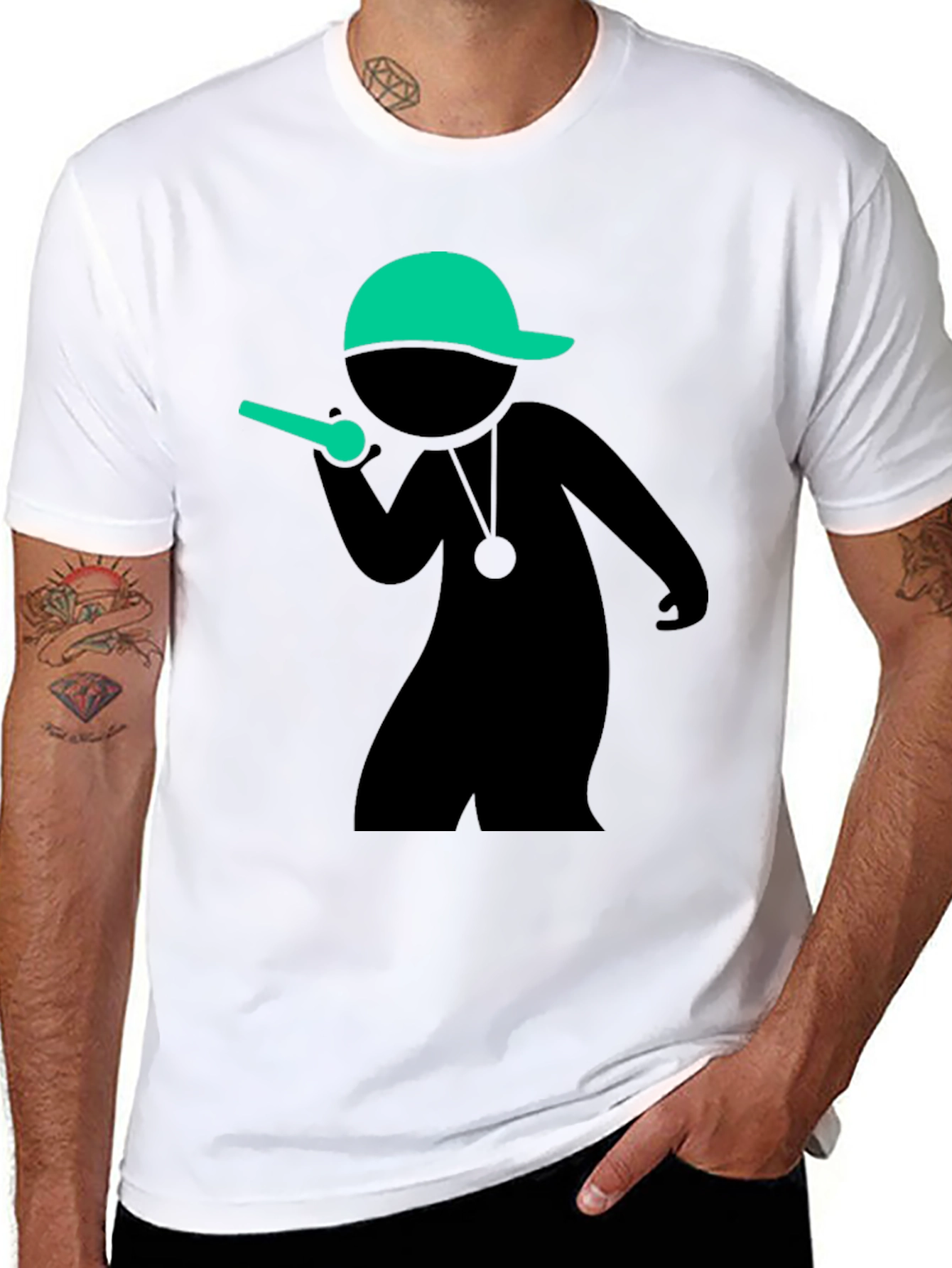 Black Cool MC Stick Figure Black T-Shirt view 8
