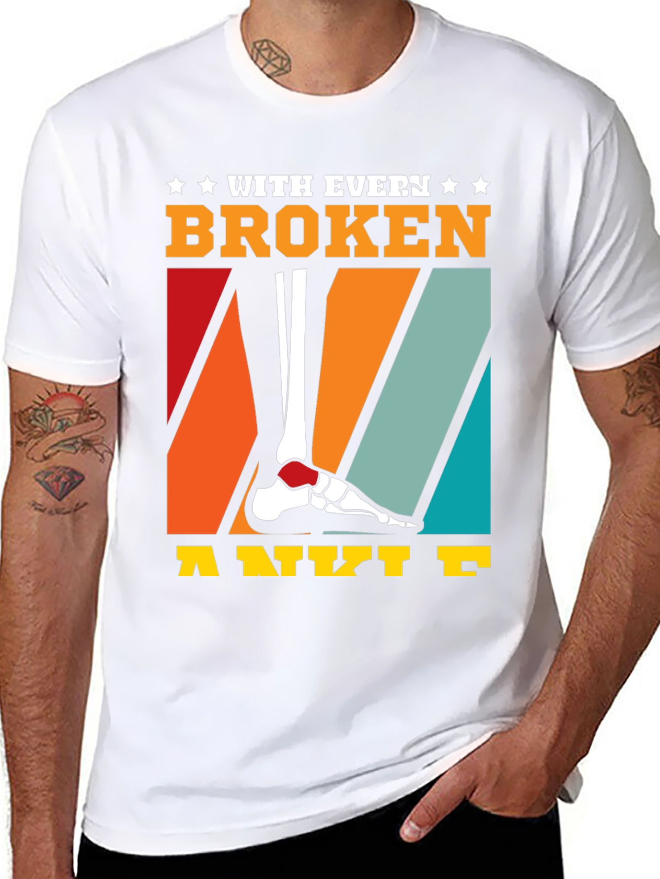 Black Broken Ankle T-Shirt - Humor Tee view 8