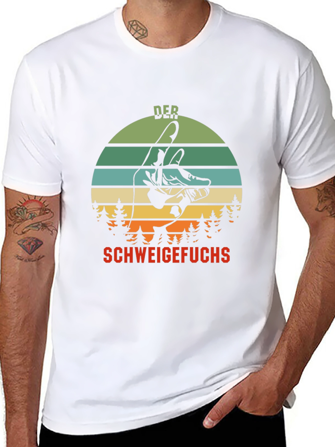 Black Der Schweigefuchs Graphic T-Shirt view 8