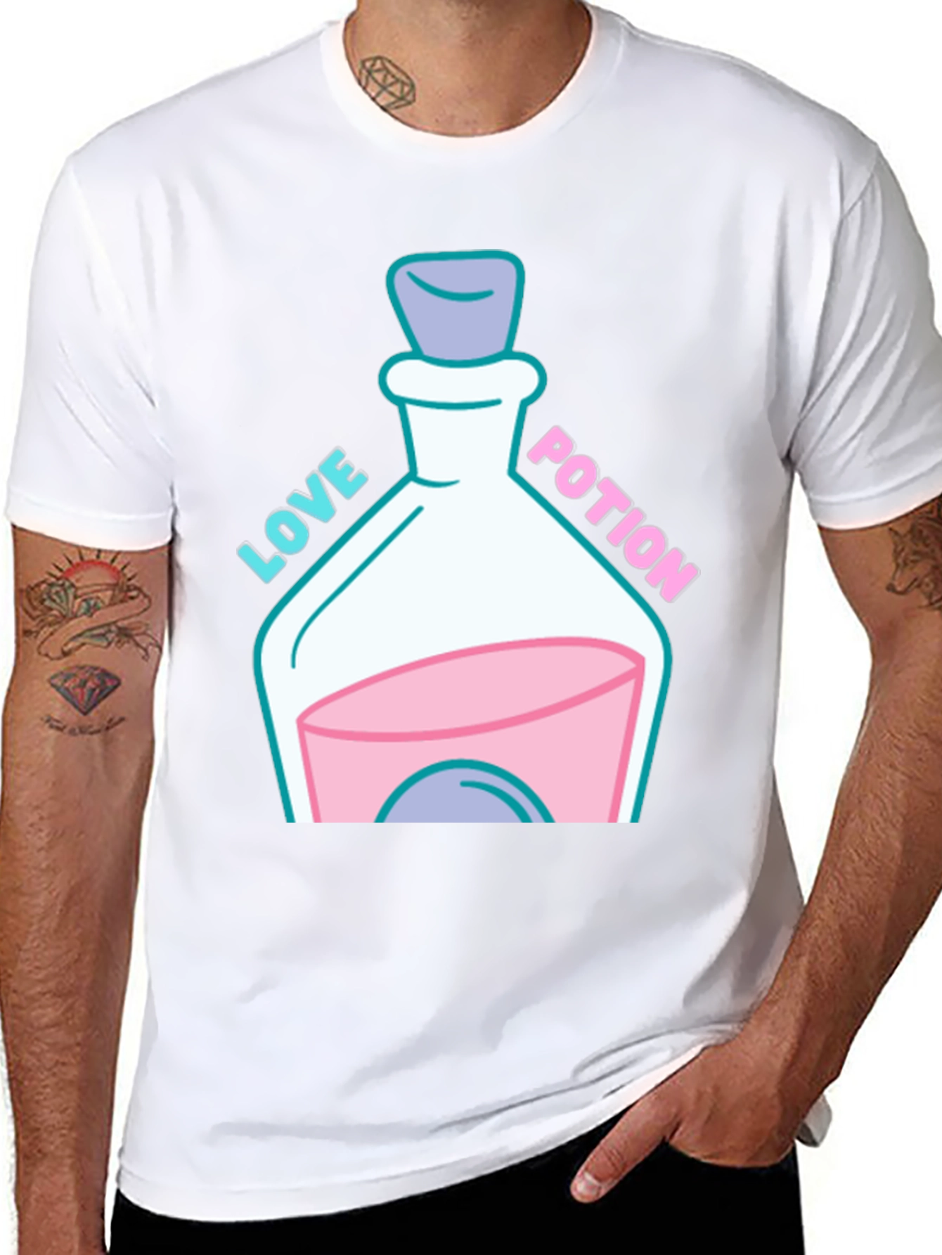 Black Love Potion Graphic T-Shirt - Quirky & Fun Design view 8