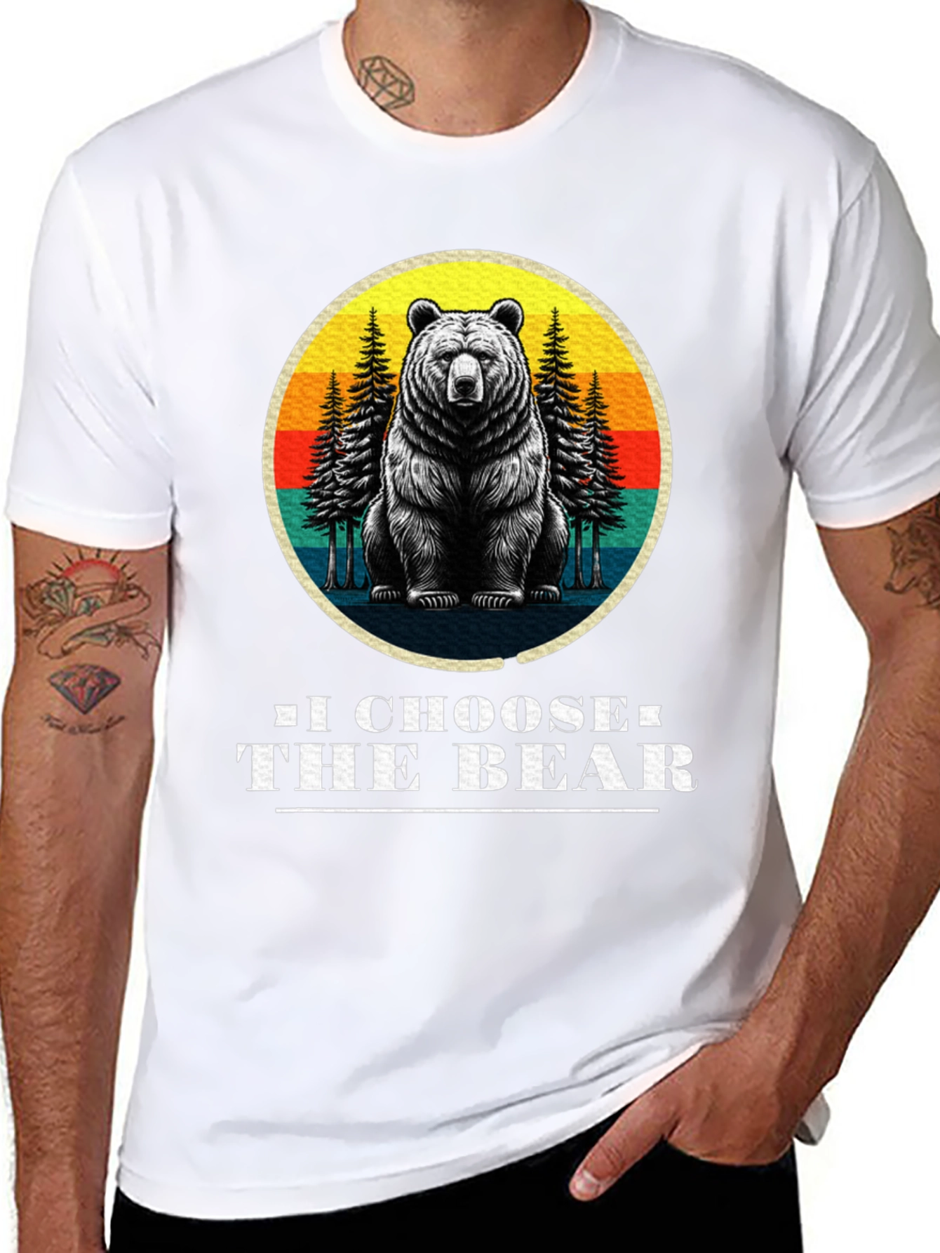 Black I Choose the Bear Graphic Tee view 8