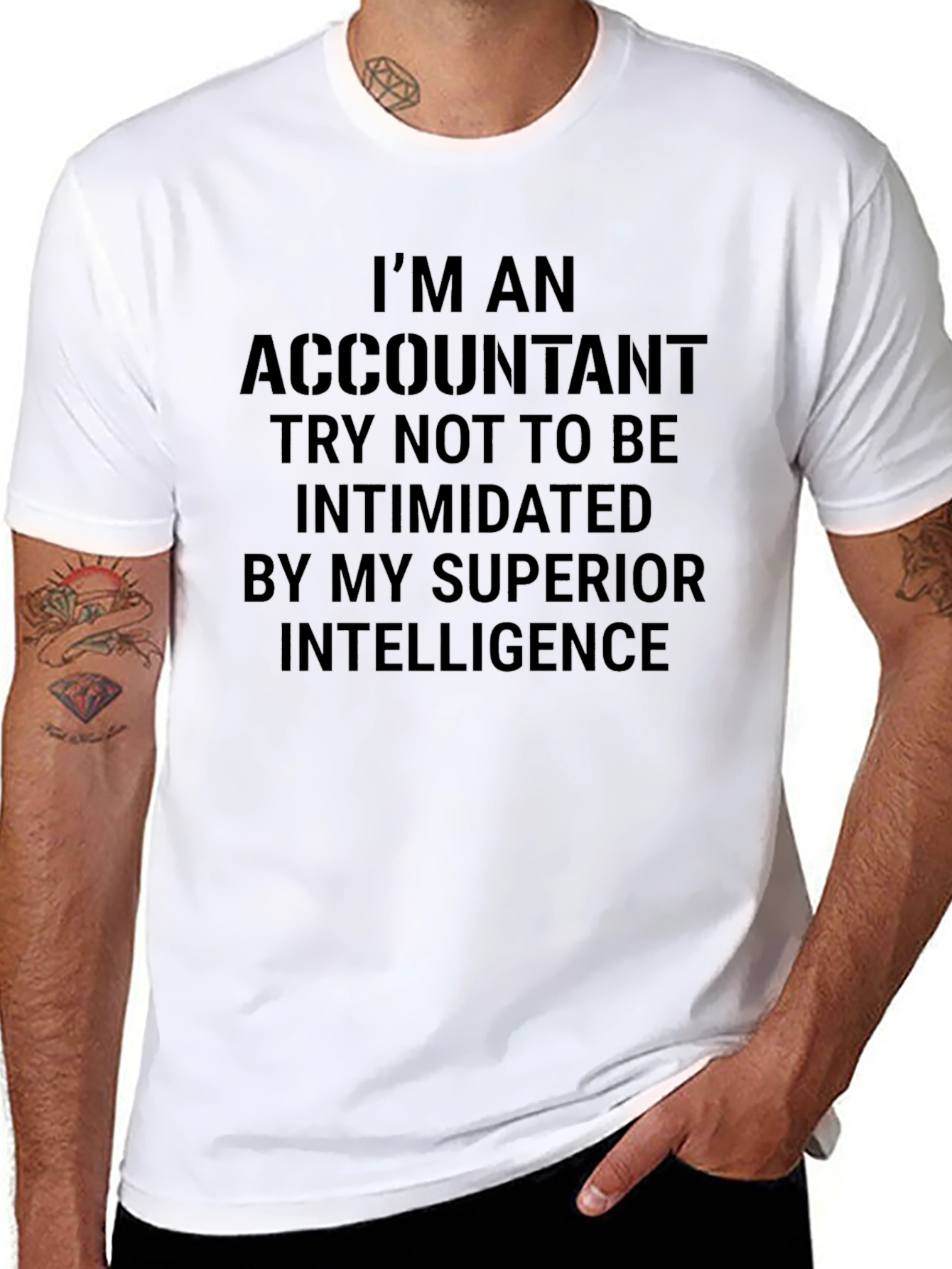 Black Accountant Superior Intelligence T-Shirt view 8