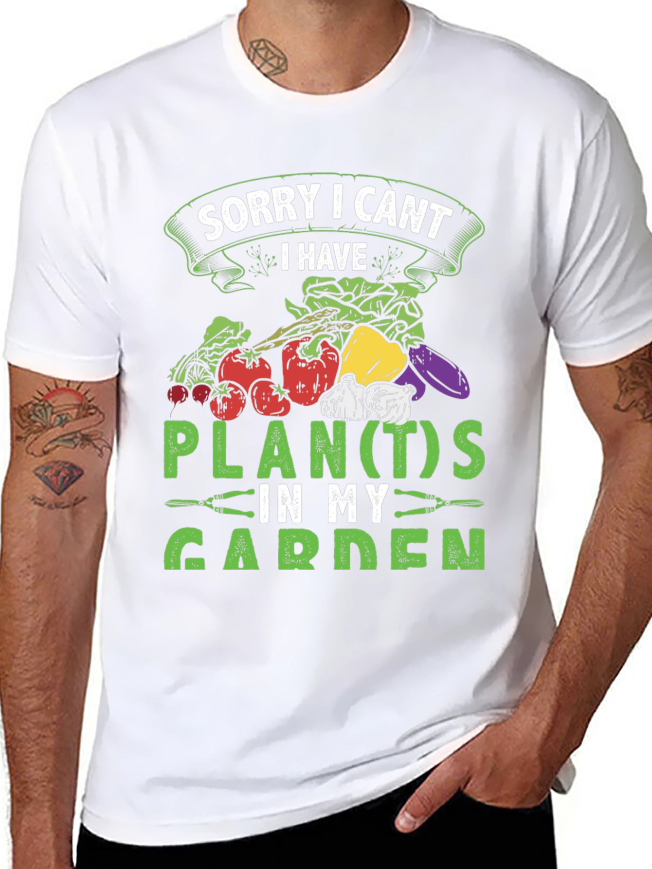Black Funny Gardener T-Shirt - Plants in My Garden Tee view 8