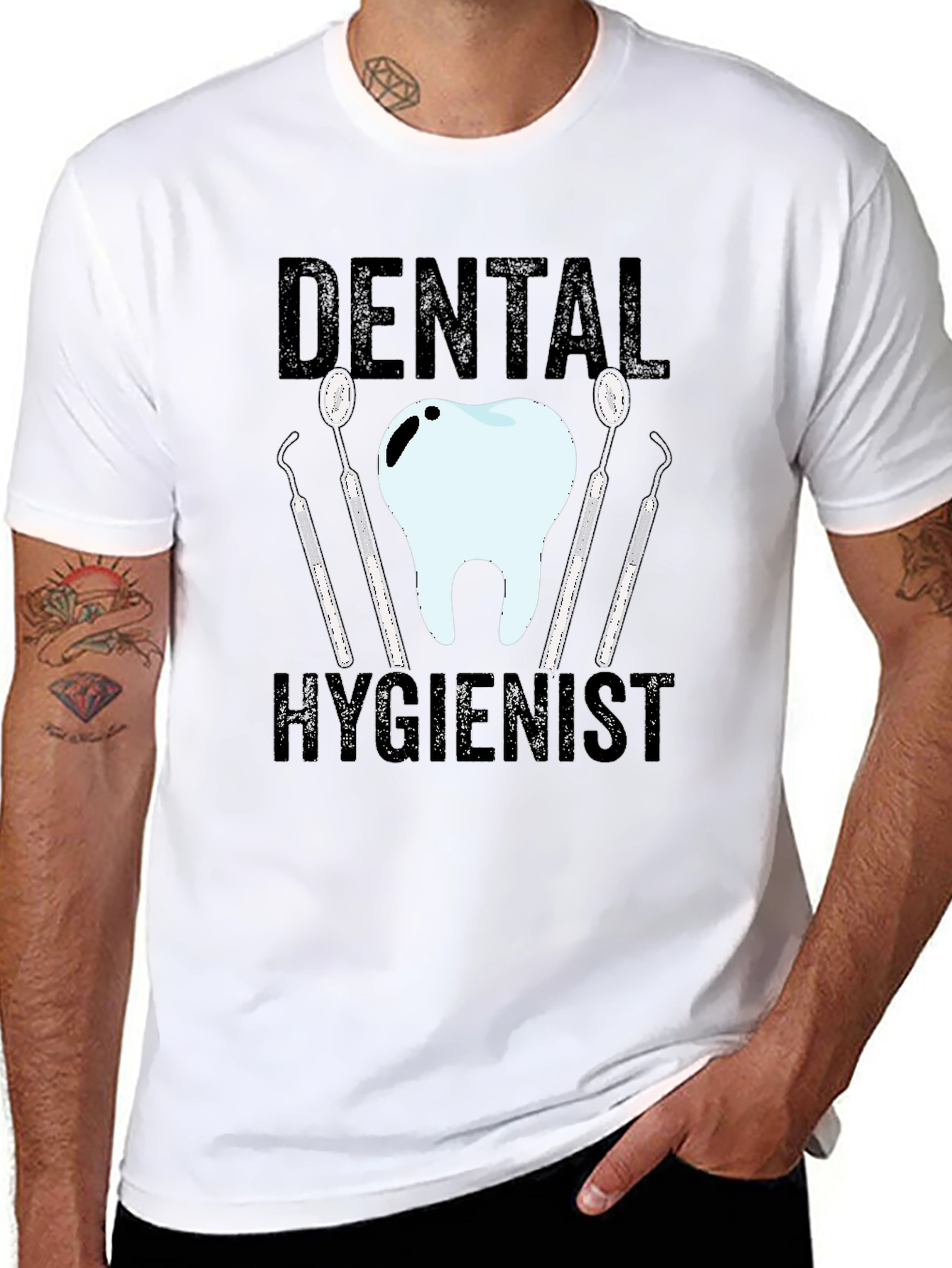 Black Dental Hygienist T-Shirt - Funny Dentist Tee view 8