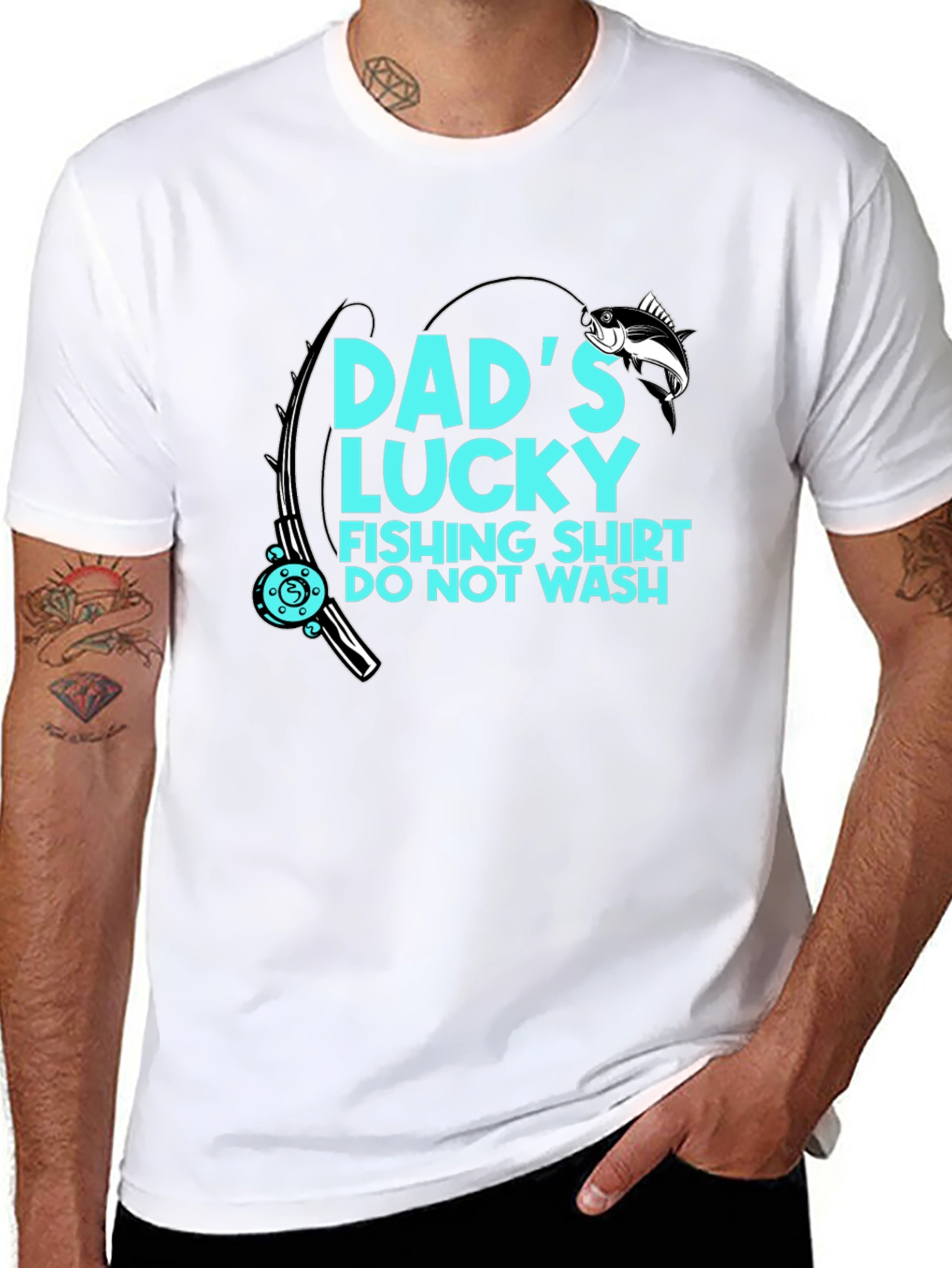 Black Dad's Lucky Fishing Shirt - Do Not Wash! view 8