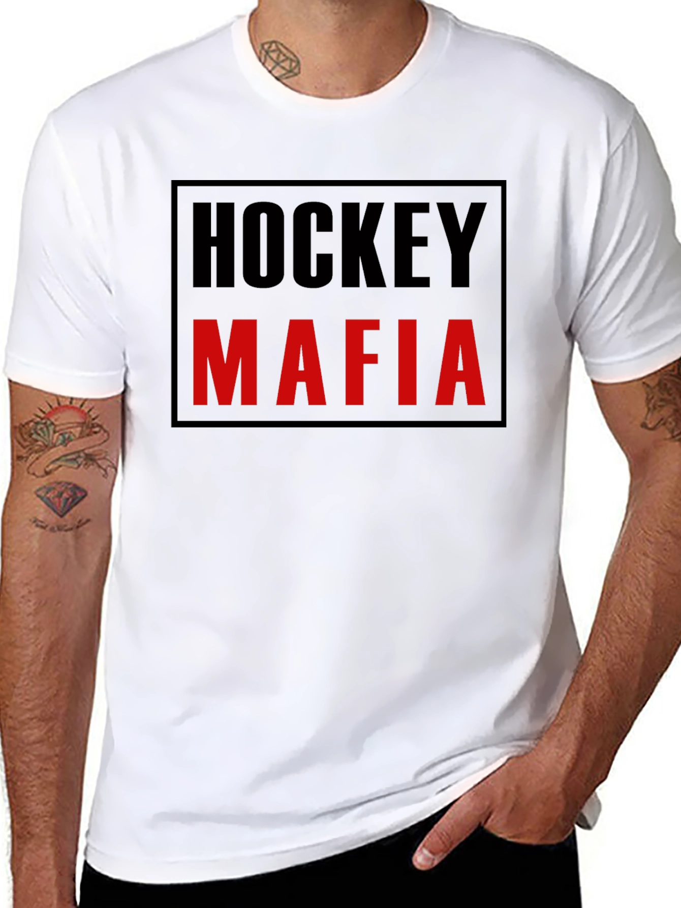 Black Hockey Mafia Black T-Shirt view 8