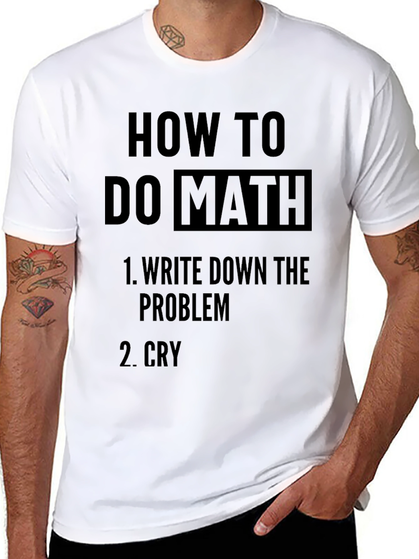 Black Funny Math Problem T-Shirt: How to Do Math view 8