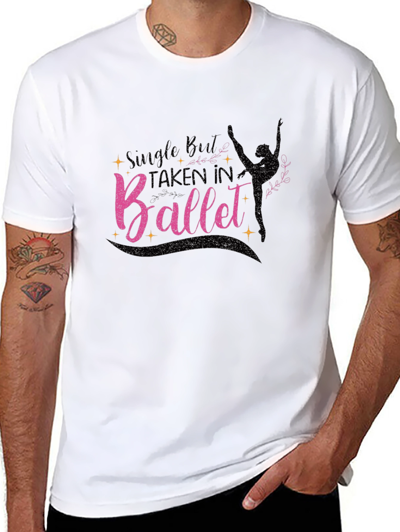 Black Ballet Lover T-Shirt - Single But Taken In Ballet view 8