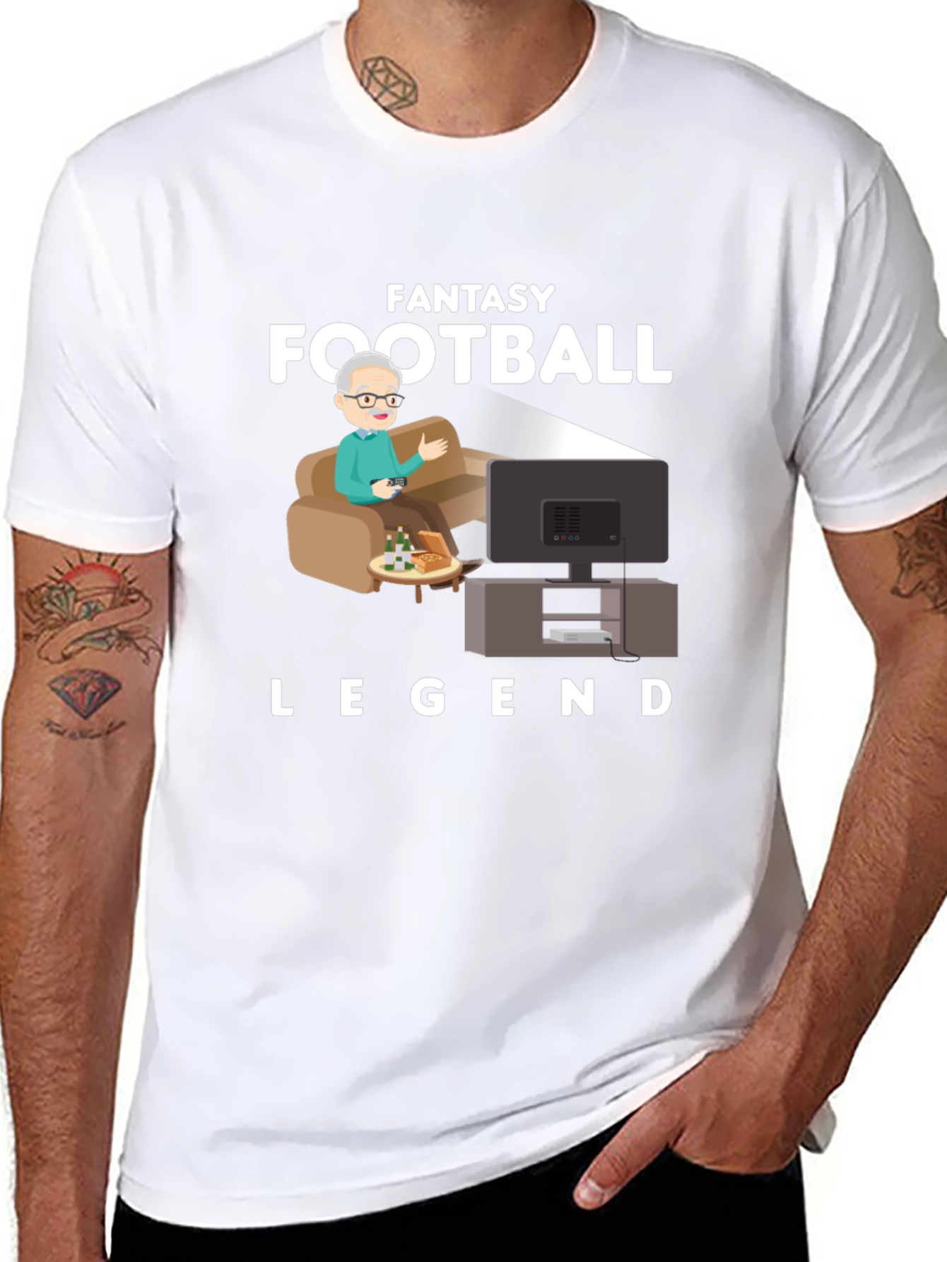 Black Fantasy Football Legend T-Shirt view 8