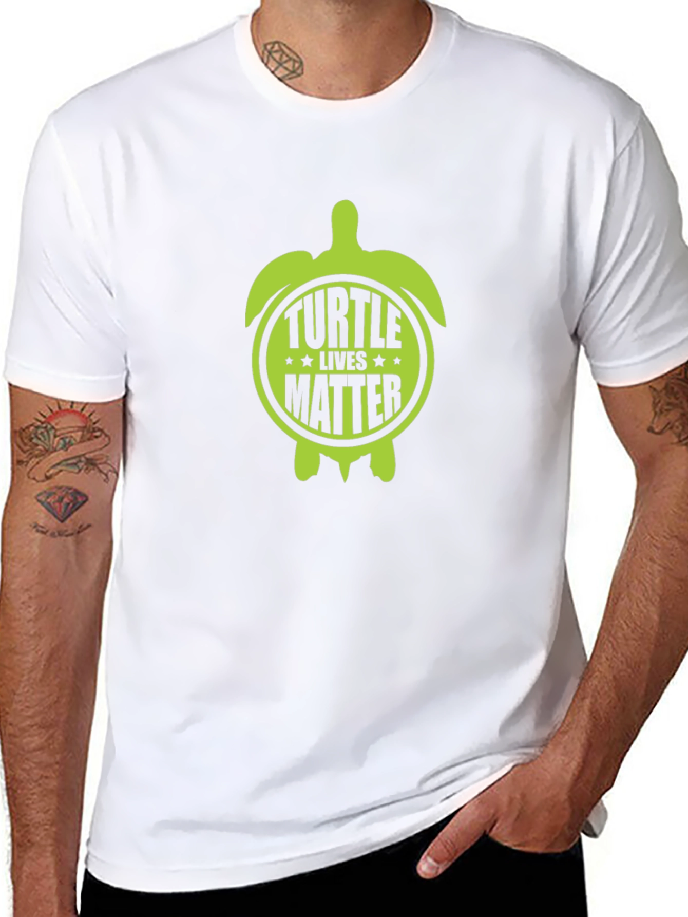 Turtle Lives Matter Graphic Tee - Black Cotton T-Shirt - 8