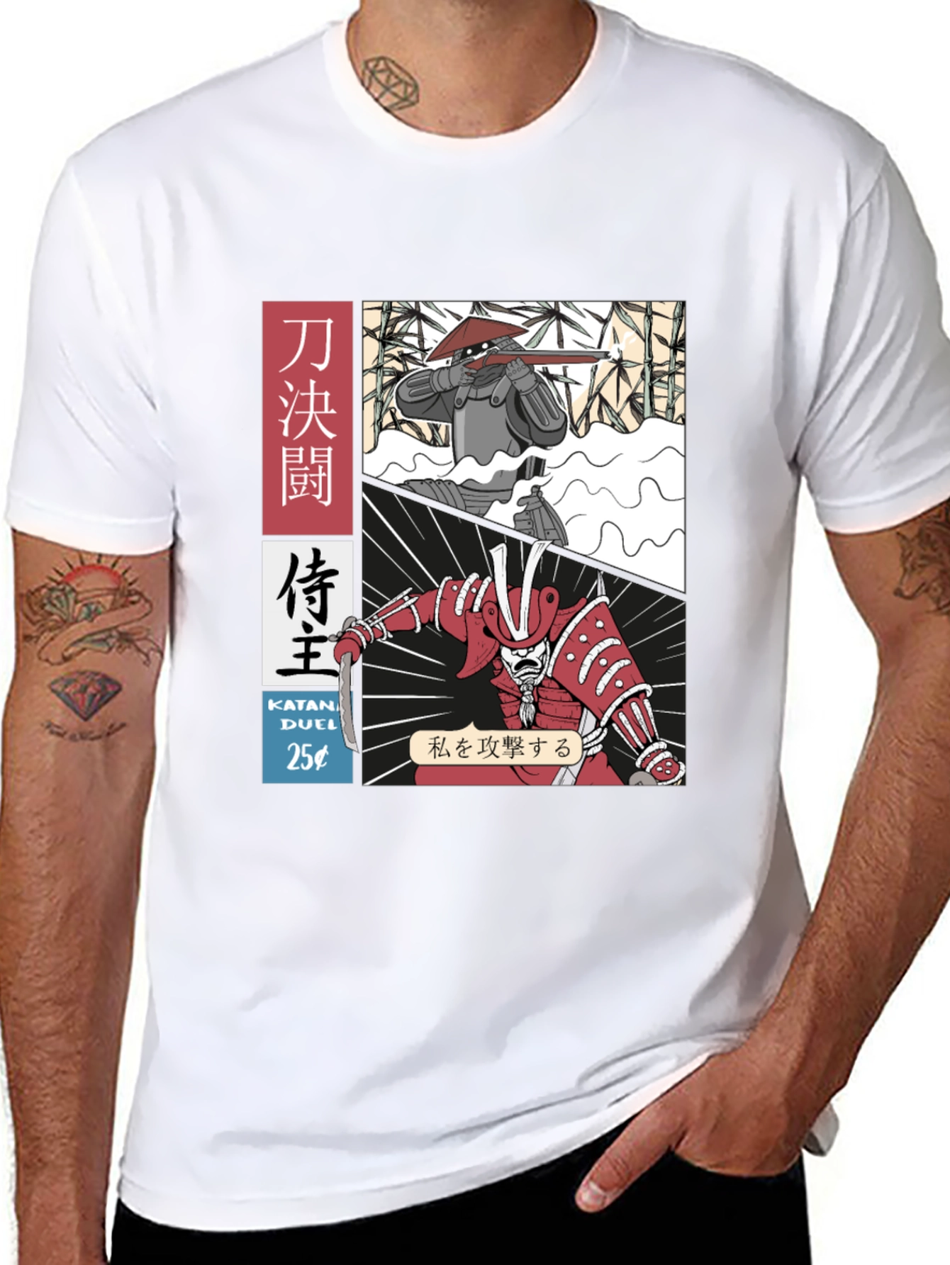Black Samurai Duel Graphic Tee - Black view 8