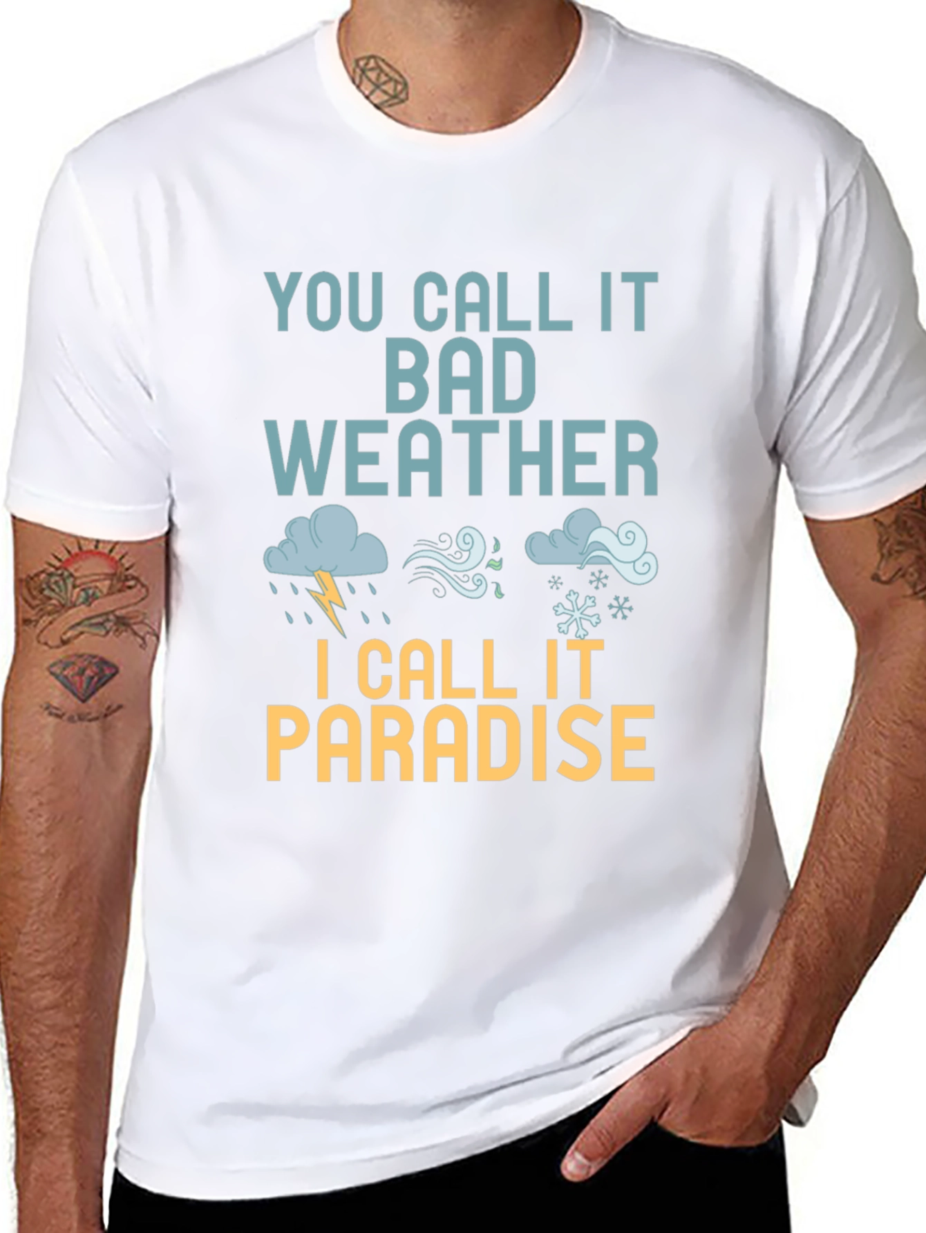 Black Bad Weather Paradise T-Shirt view 8