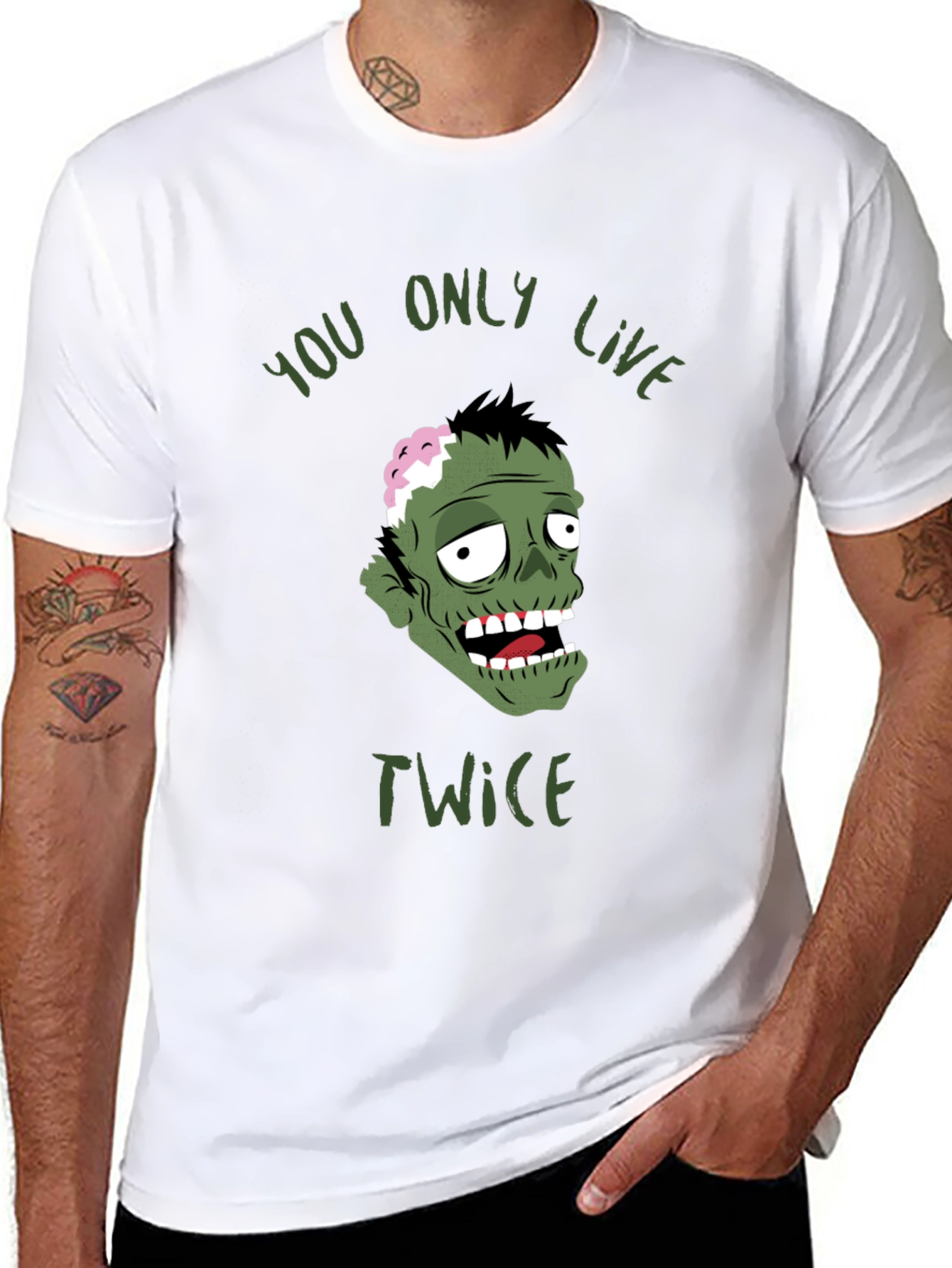 Black Zombie You Only Live Twice Graphic T-Shirt view 8
