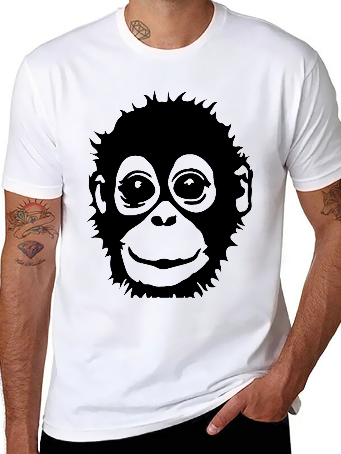 Black Monkey Graphic Black T-Shirt view 8